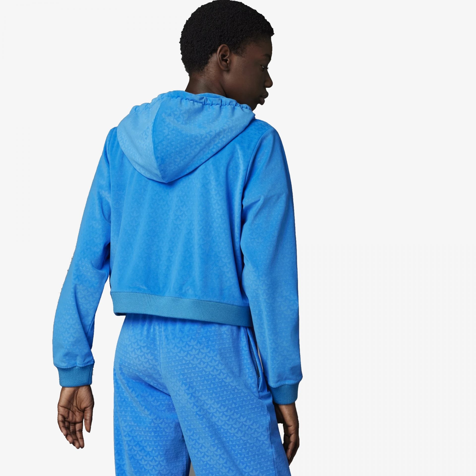 Adidas Originals | ADICOLOR HERITAGE NOW VELOUR ZIP HOODIE { BLUE BIRD