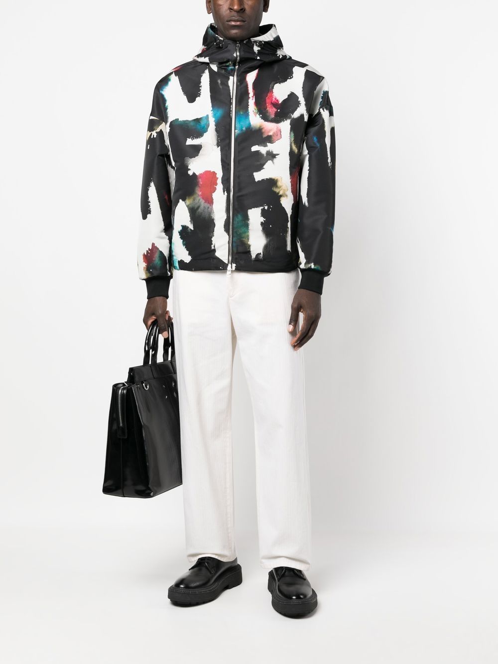 Alexander McQueen Graffiti-print Hooded Windbreaker - view 2