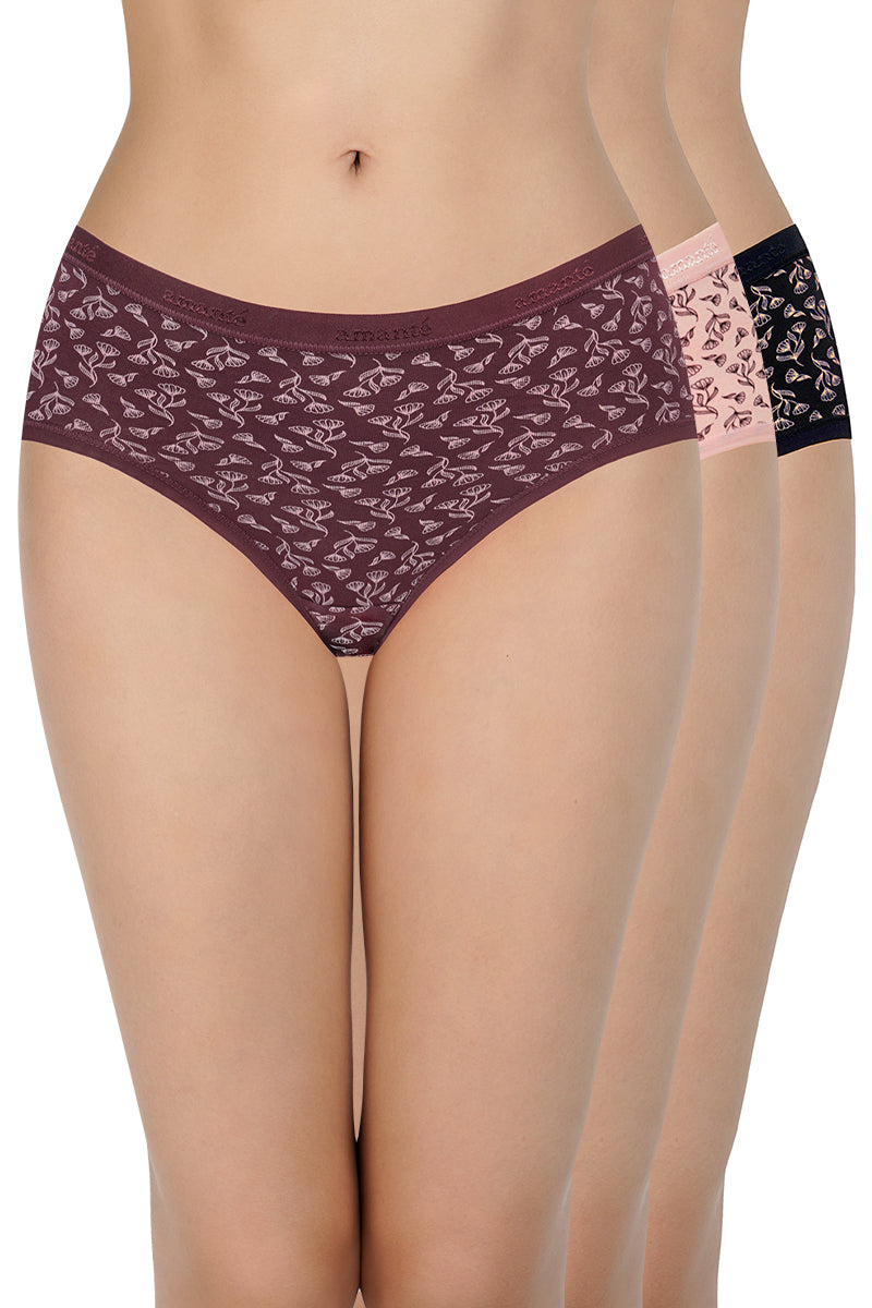 Amante Print Low Rise Hipster Panties (Pack of 3)
