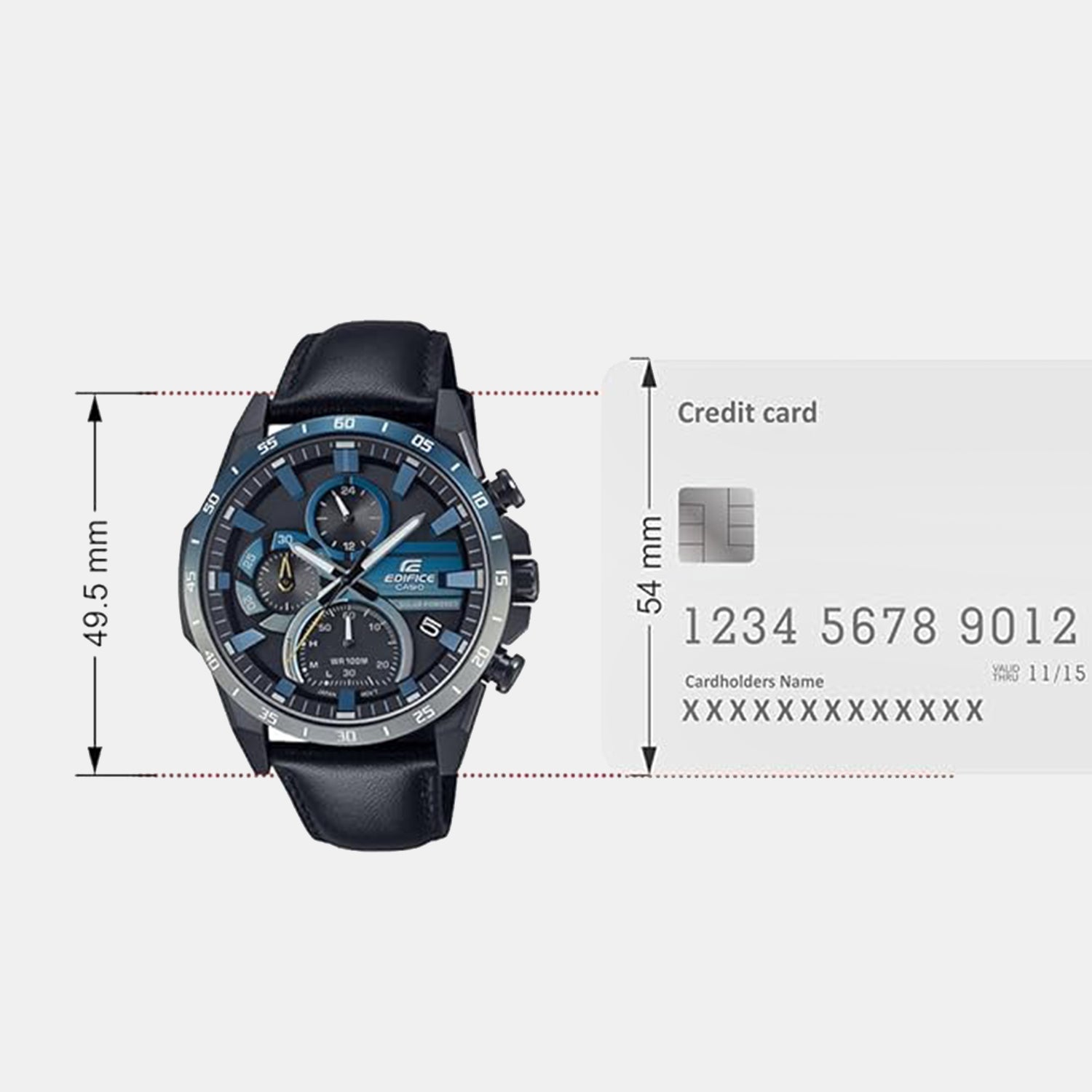 Casio Edifice Men Quartz Blue Dial Multi-Function Leather Watch ED623 - view 6
