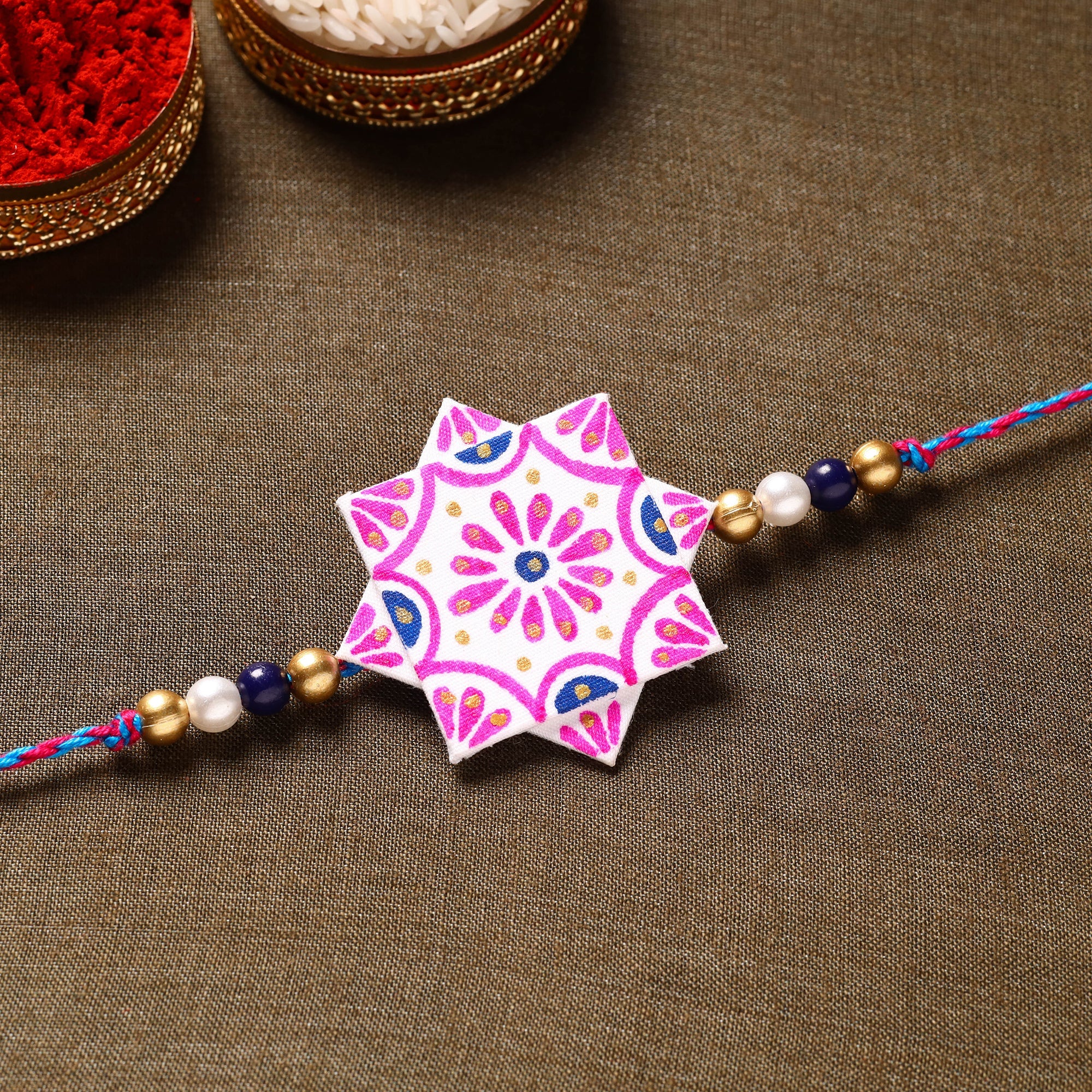 KHUSHBASH - HAPPY LOOM OF EAST Bishnupur Handpainted Fabric Rakhi