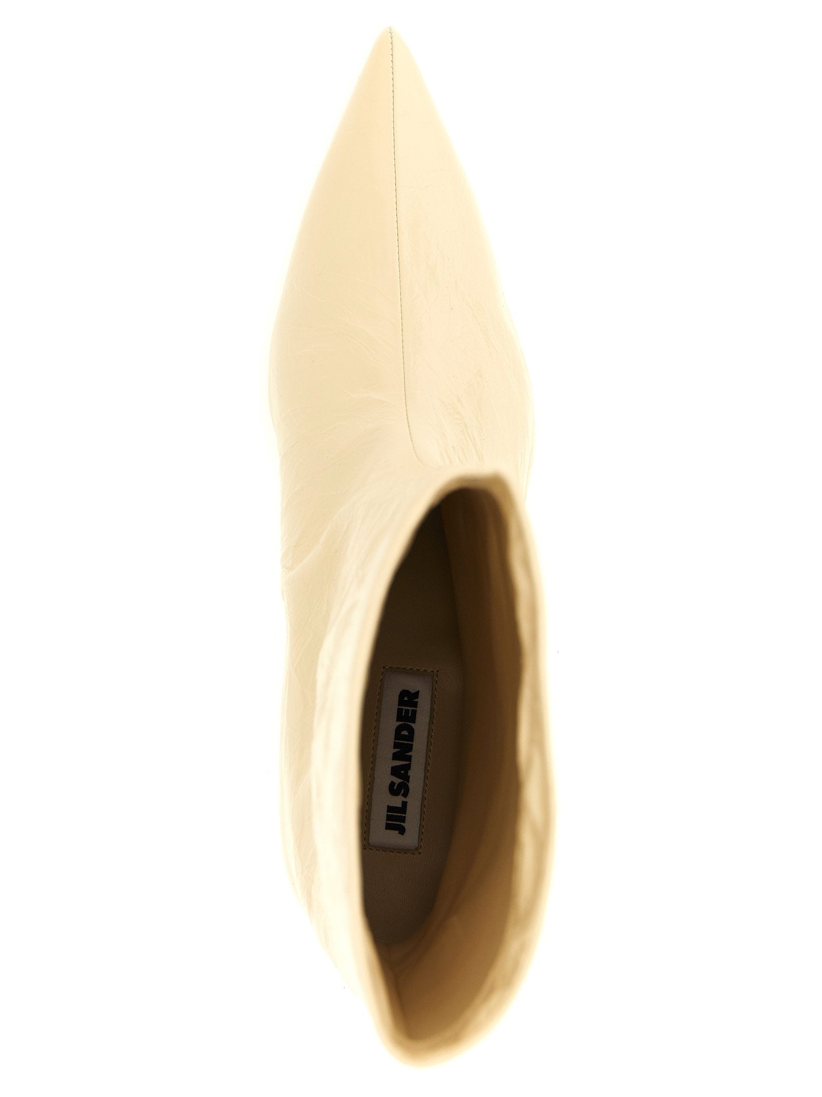 Jil Sander Craquelé Leather Ankle Boots - view 4