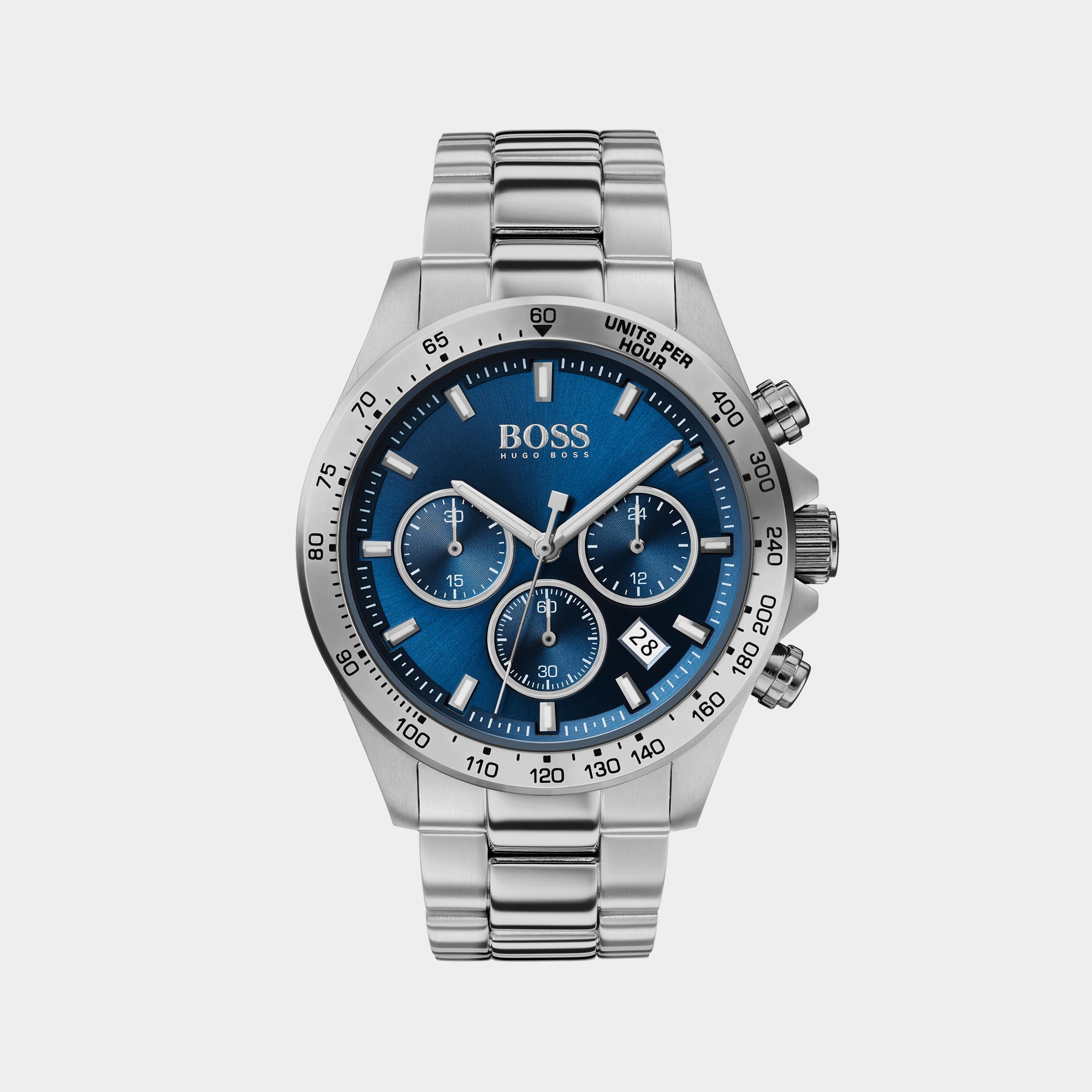 Boss Hero Men Quartz Blue Dial Chronograph Stainless Steel Watch 1513755