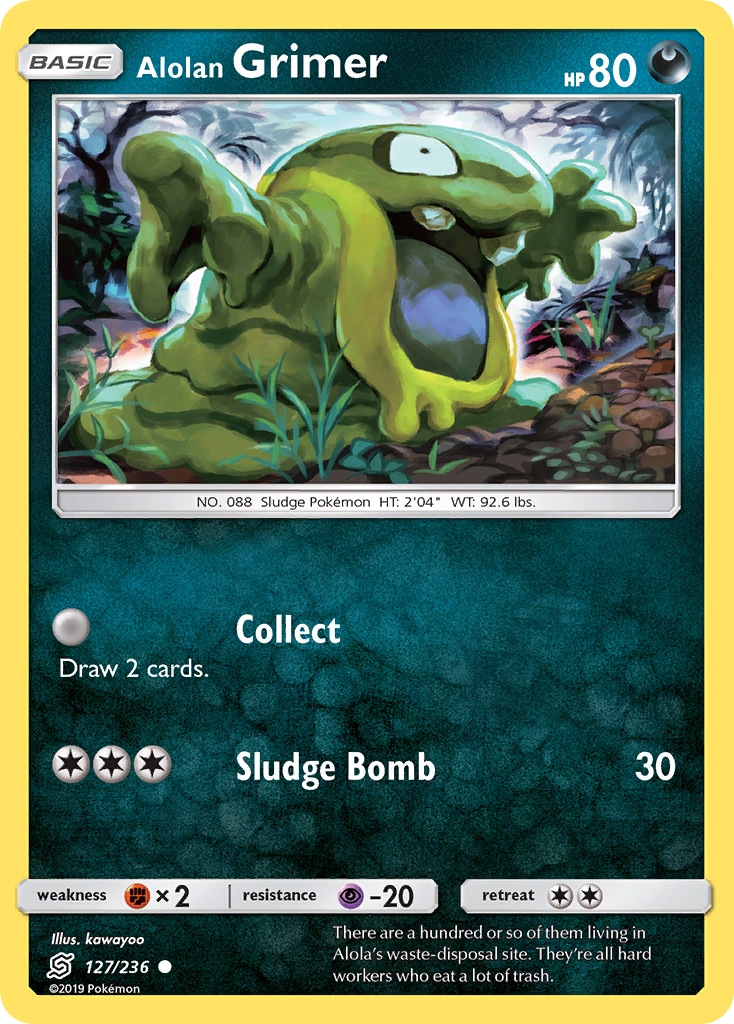 Common sm11-127 non-holo – Pokémon Alolan Grimer - 127/236 - Common [sm11-127] [Non-Holo] - Alolan Grimer - 127/236 - Common