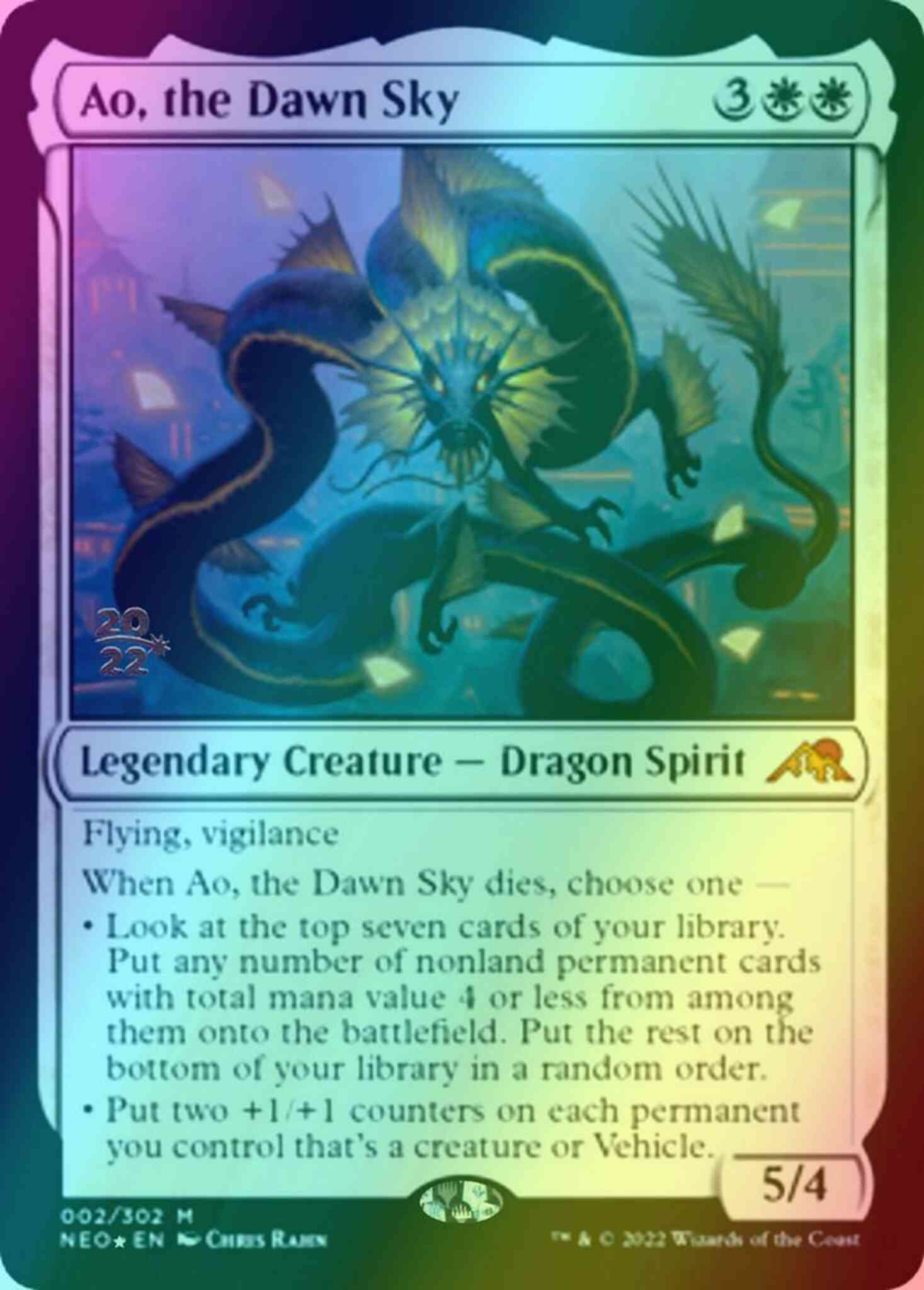 Ao the dawn – Magic Ao, the Dawn Sky [Prerelease] [2s] [Kamigawa: Neon Dynasty: Promos] [Foil]