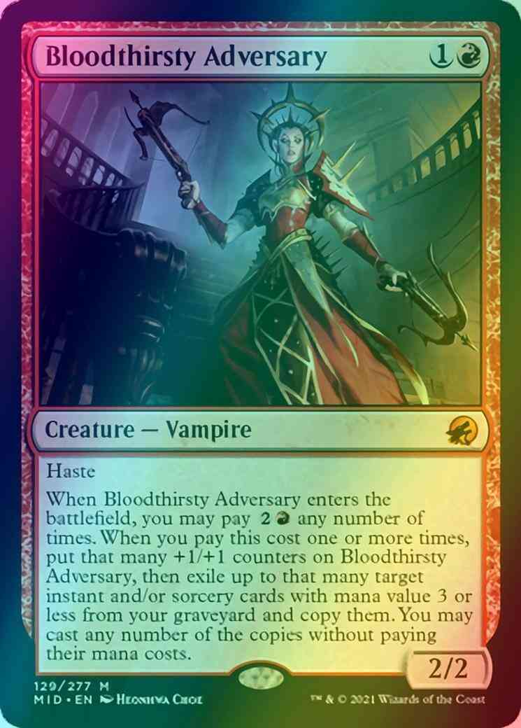 Bloodthirsty adversary 129 – Magic Bloodthirsty Adversary [129] [Innistrad: Midnight Hunt] [Foil]