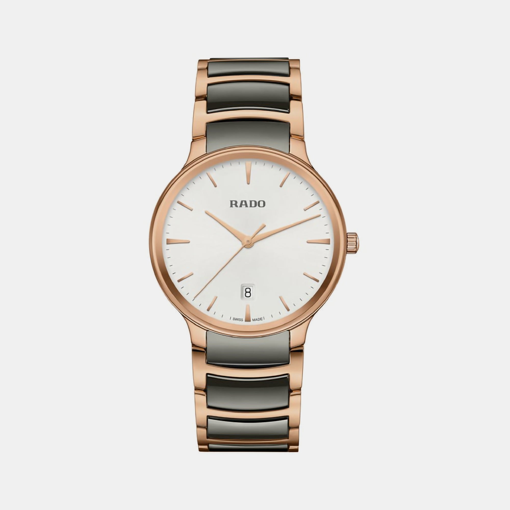 Rado Centrix Unisex Quartz Silver Dial Analog Ceramic Watch R30023012