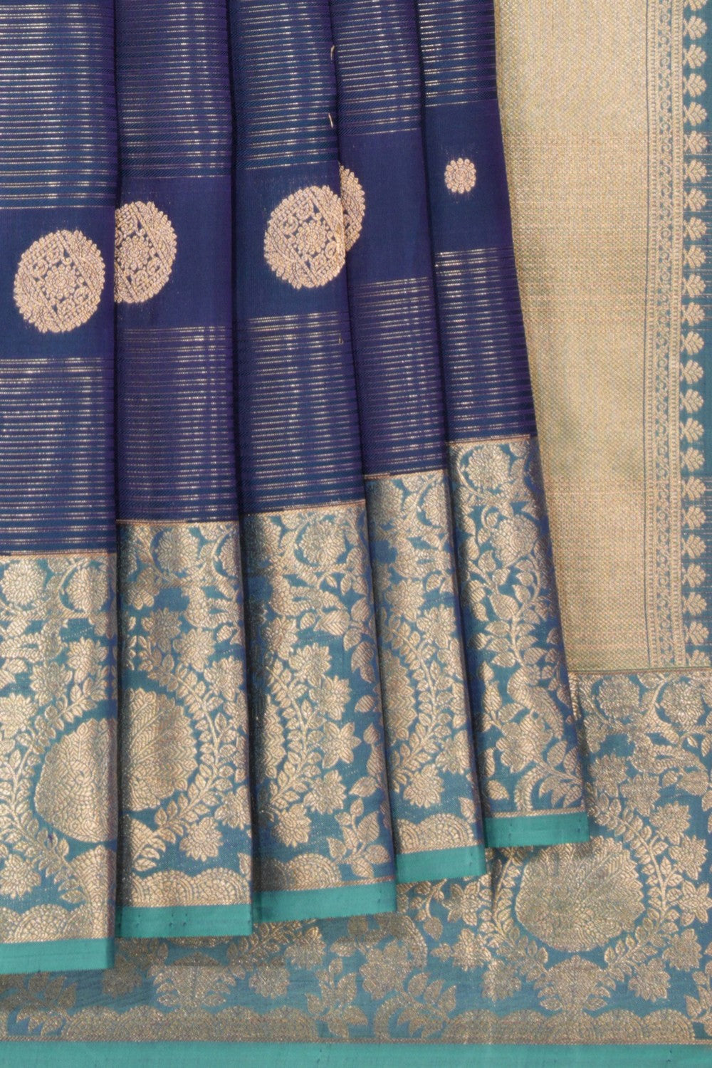 Kalanjali Dark Blue Silk Saree – Women's