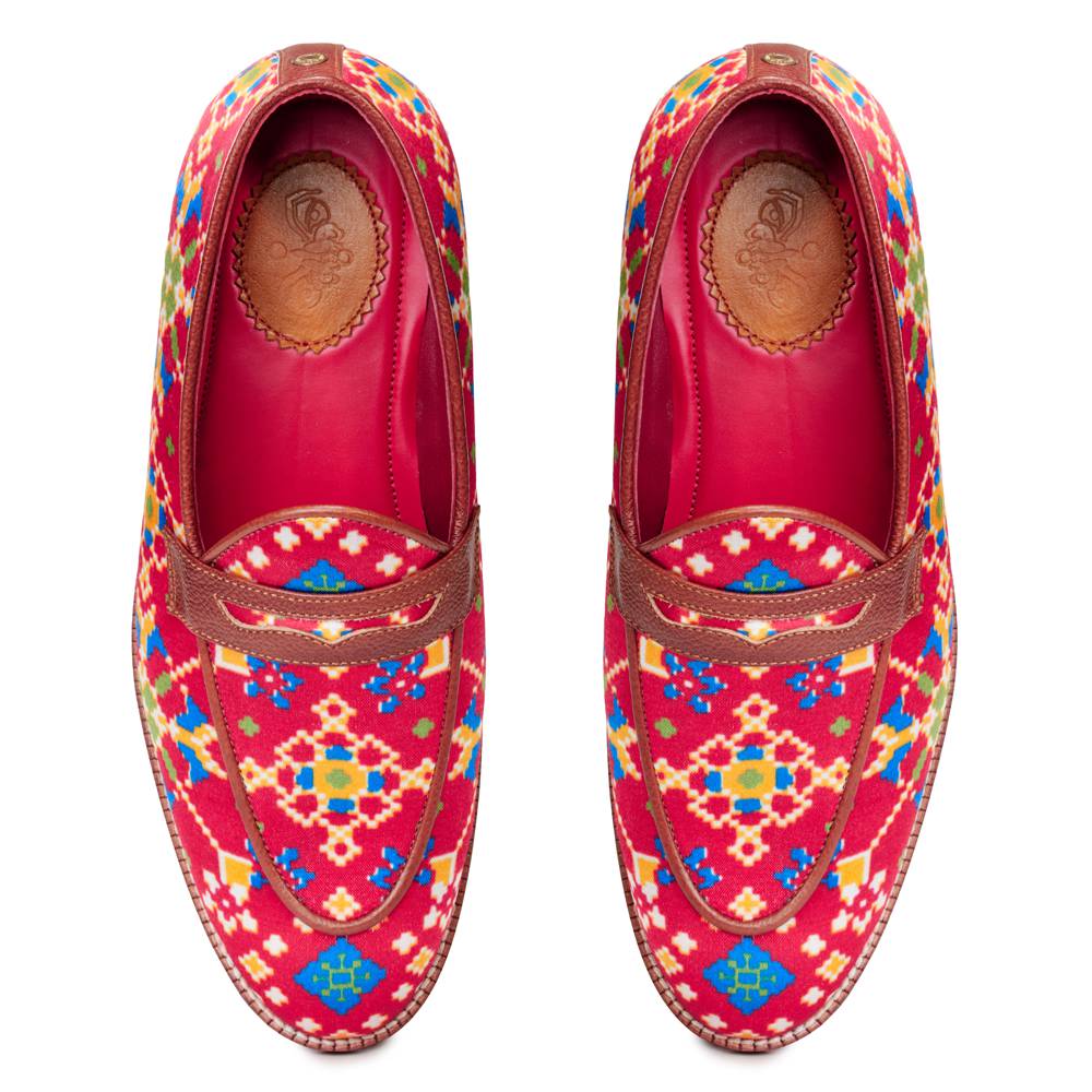 Banjaaran India Patola Loafers Men - Crimson - view 6