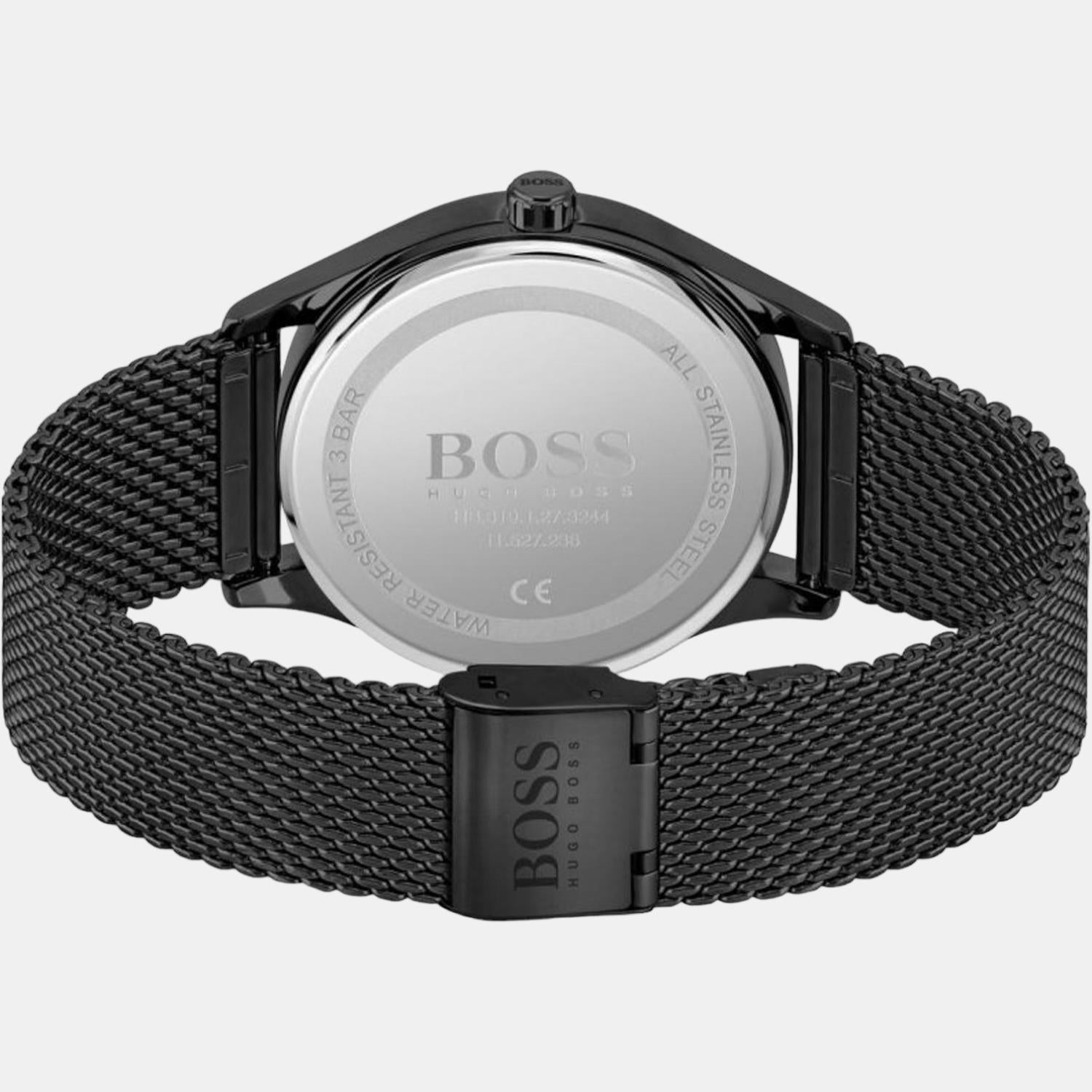 Boss Commissioner Men Quartz Black Dial Analog Stainless Steel Watch 1513877 - view 3