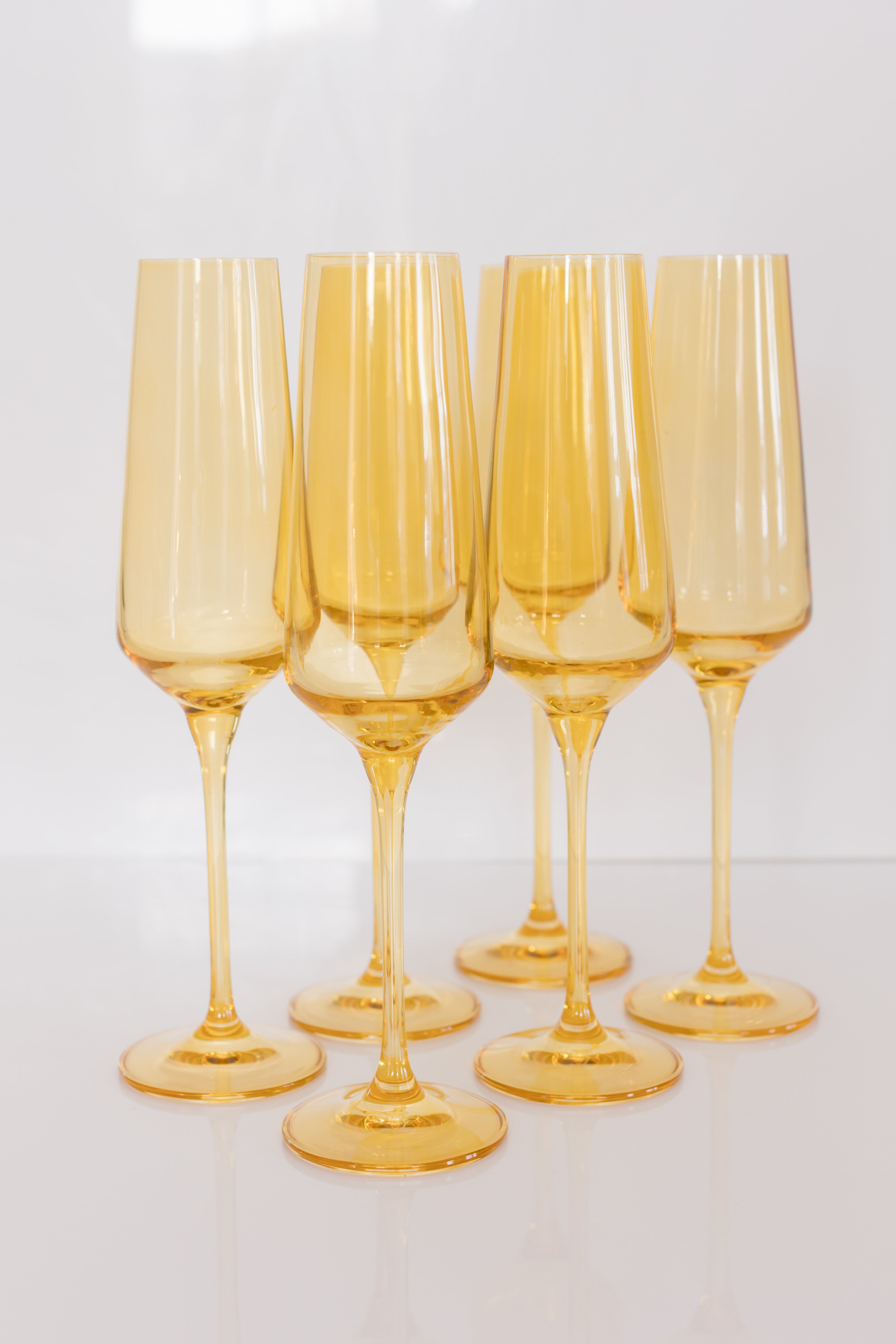 Estelle Colored Glass Estelle Colored Champagne Flute - Set of 6 {Yellow}