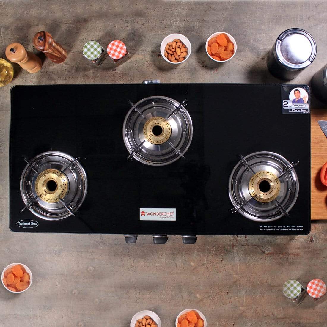 Wonderchef Zest 3 Burner Glass Cooktop - view 16