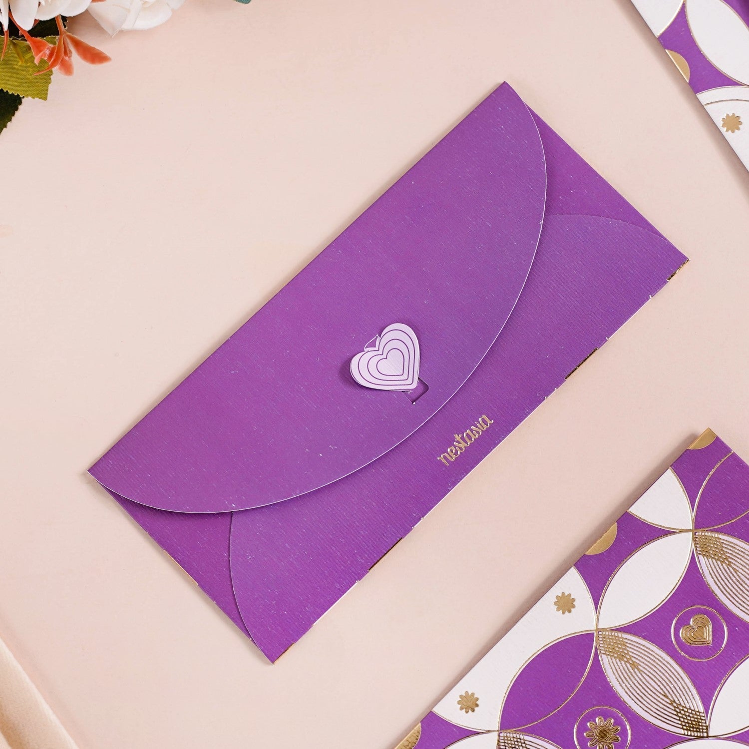 Nestasia Set Of 12 Luxury Gifting Envelope For Weddings And Birthdays Purple - view 8