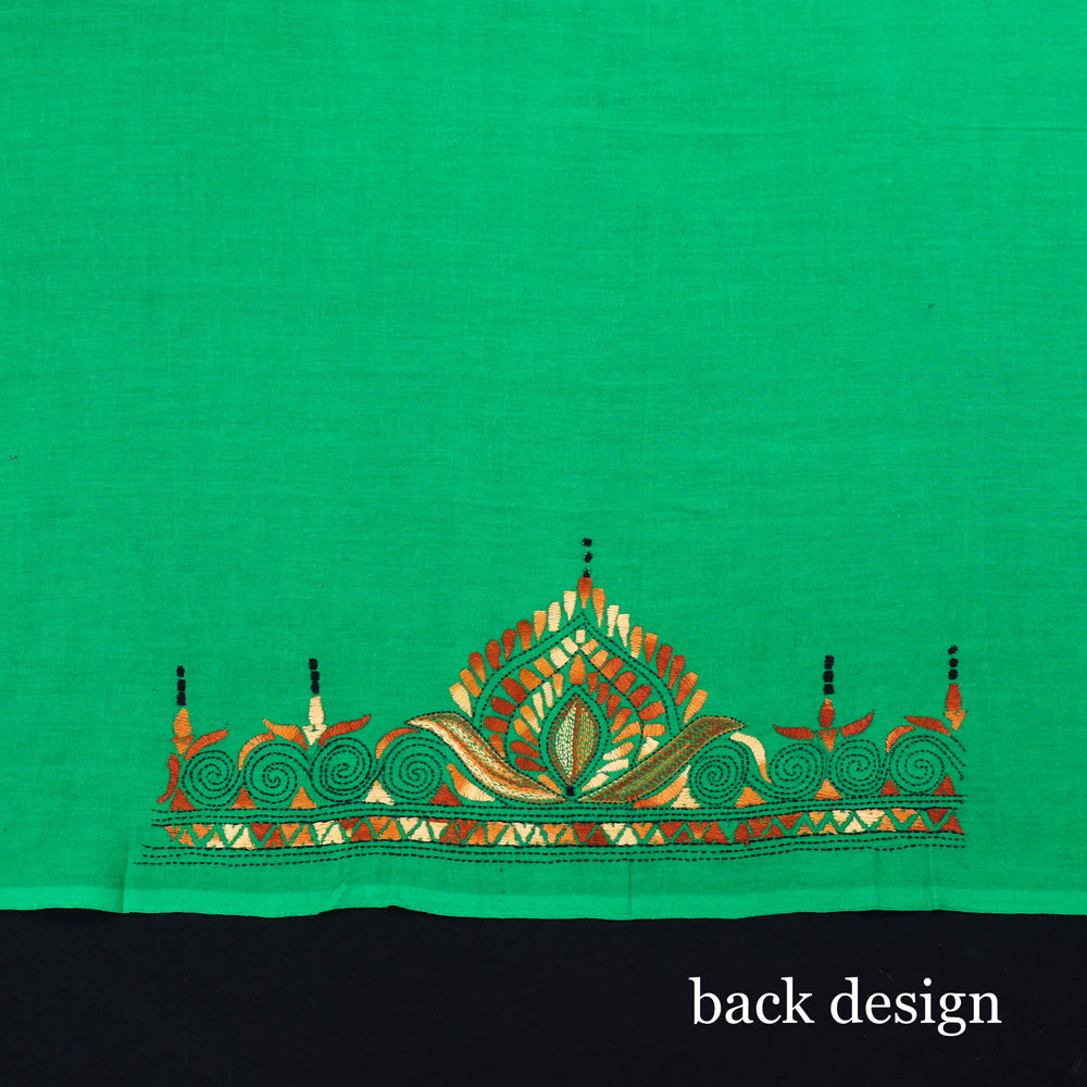 RUISA Bengal Heavy Kantha Embroidery Work Pure Cotton Blouse Piece - view 4
