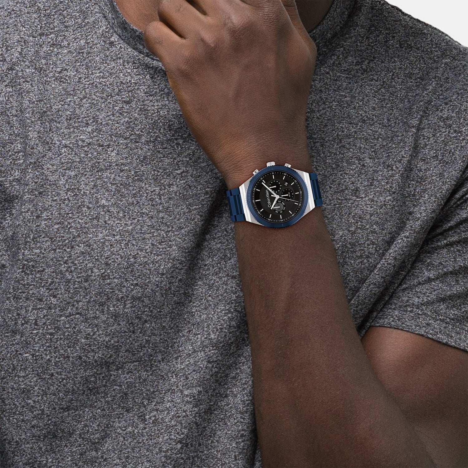 Calvin Klein Ck Fearless Men Quartz Black Dial Chronograph Silicone Watch 25200307 - view 4
