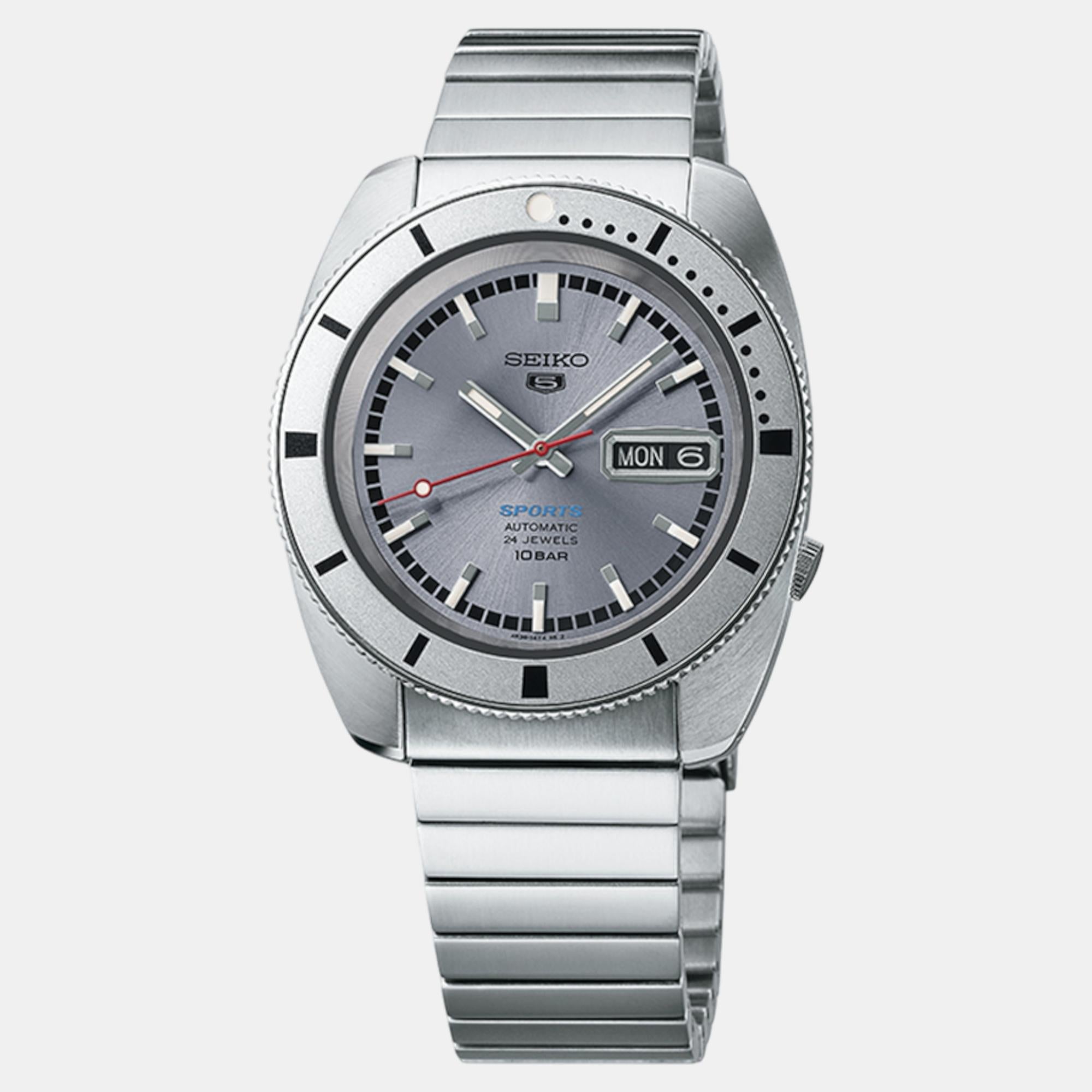 Seiko 5 Sports Men Automatic Grey Dial Analog Stainless Steel Watch SRPL03K1