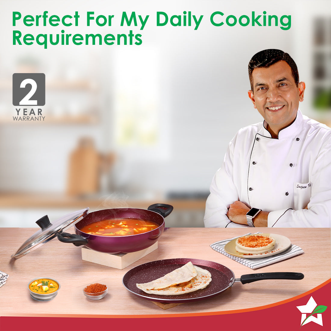 Bandhan Non-stick Cookware 3 Pcs.Set | Dosa Tawa,Kadhai by black tree - view 2