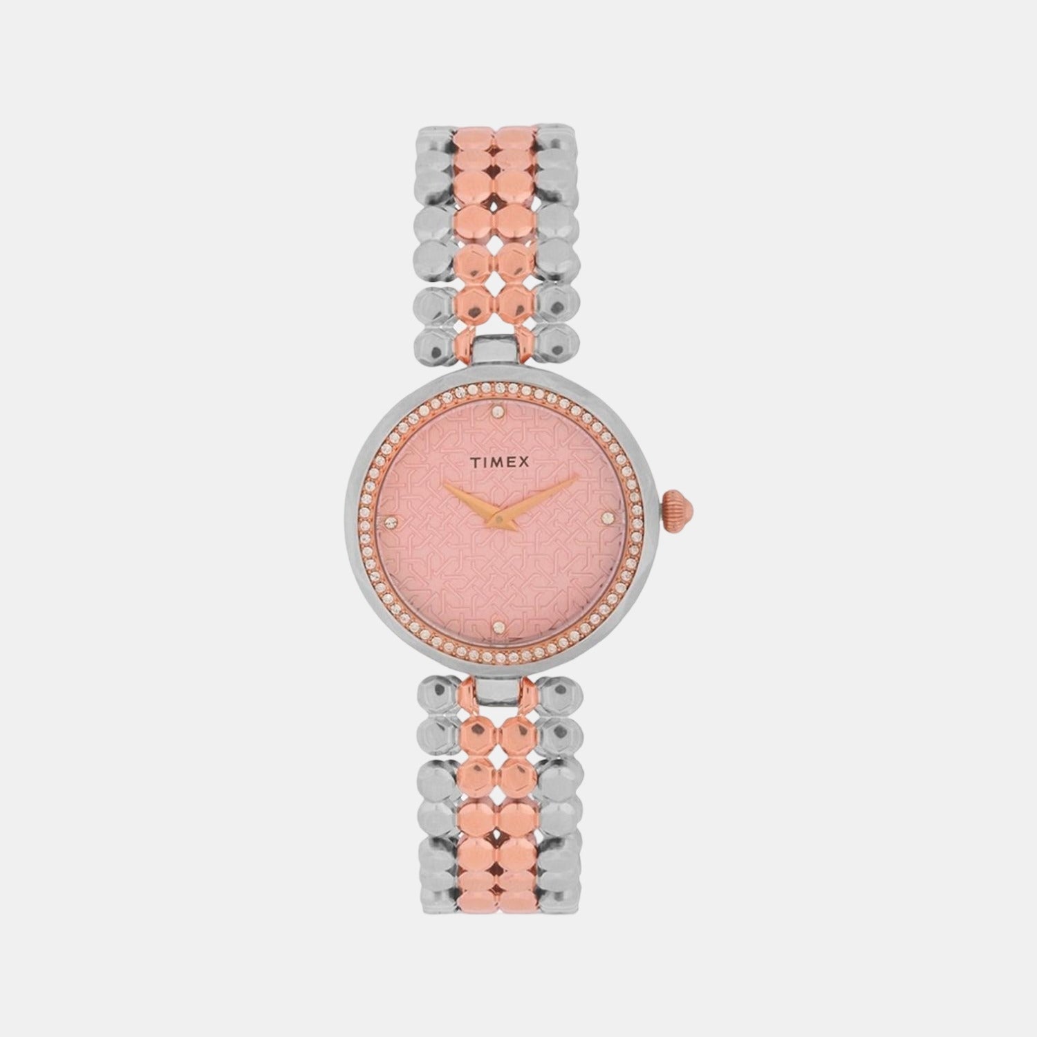 Timex Fria Women Quartz Pink Dial Analog Stainless Steel Watch TWEL13902