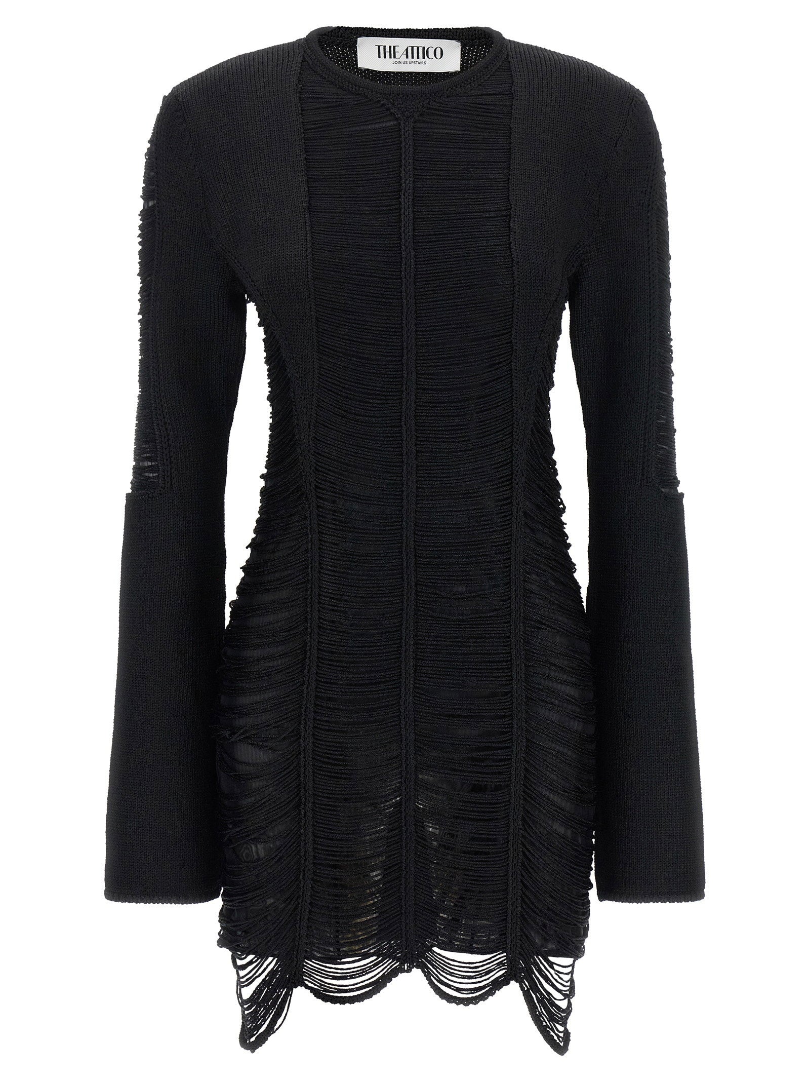 The Attico Fringed Dress – 94% viscose 6% polyester