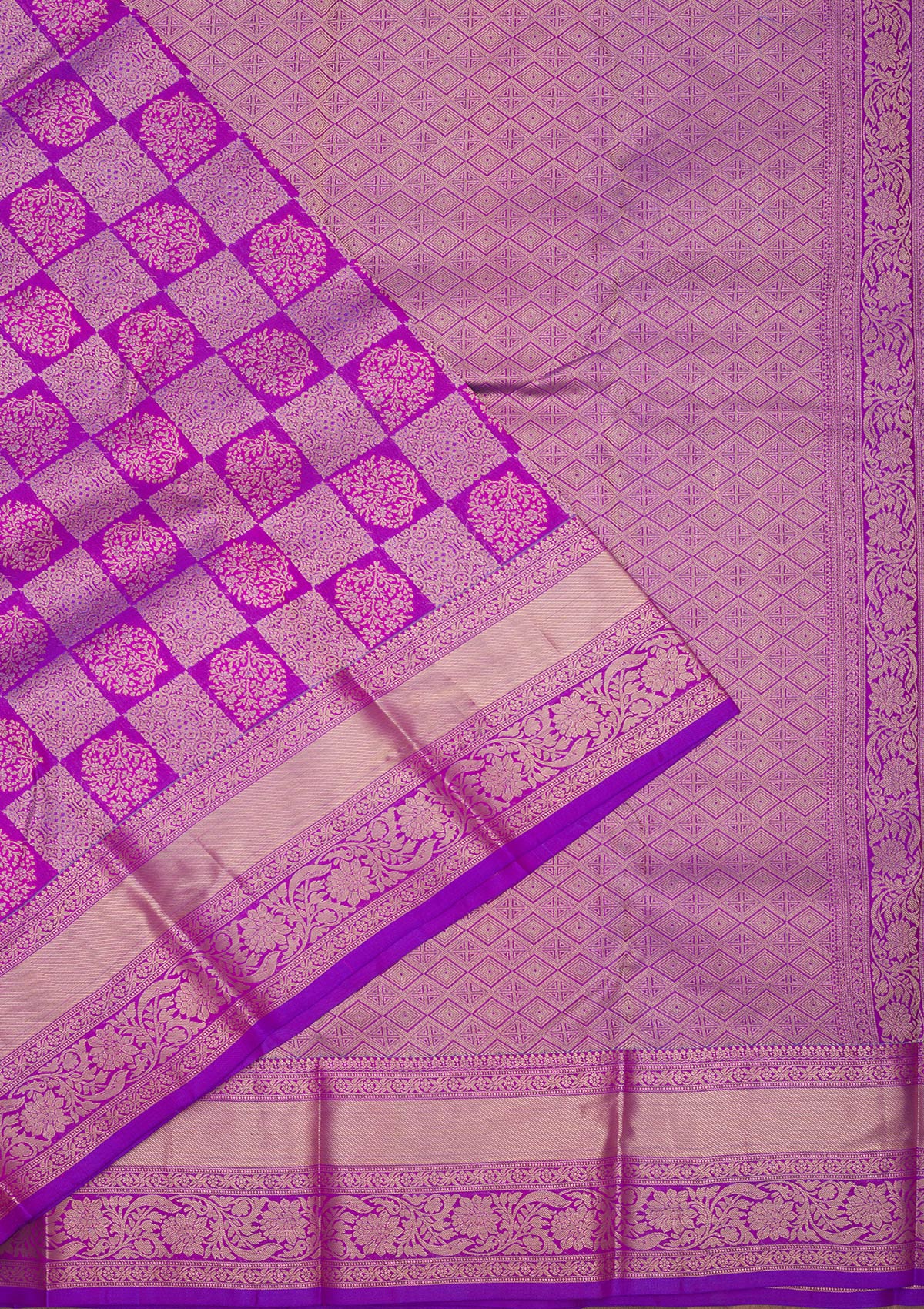 Koskii Purple Zariwork Pure Silk Saree – Women's - view 3