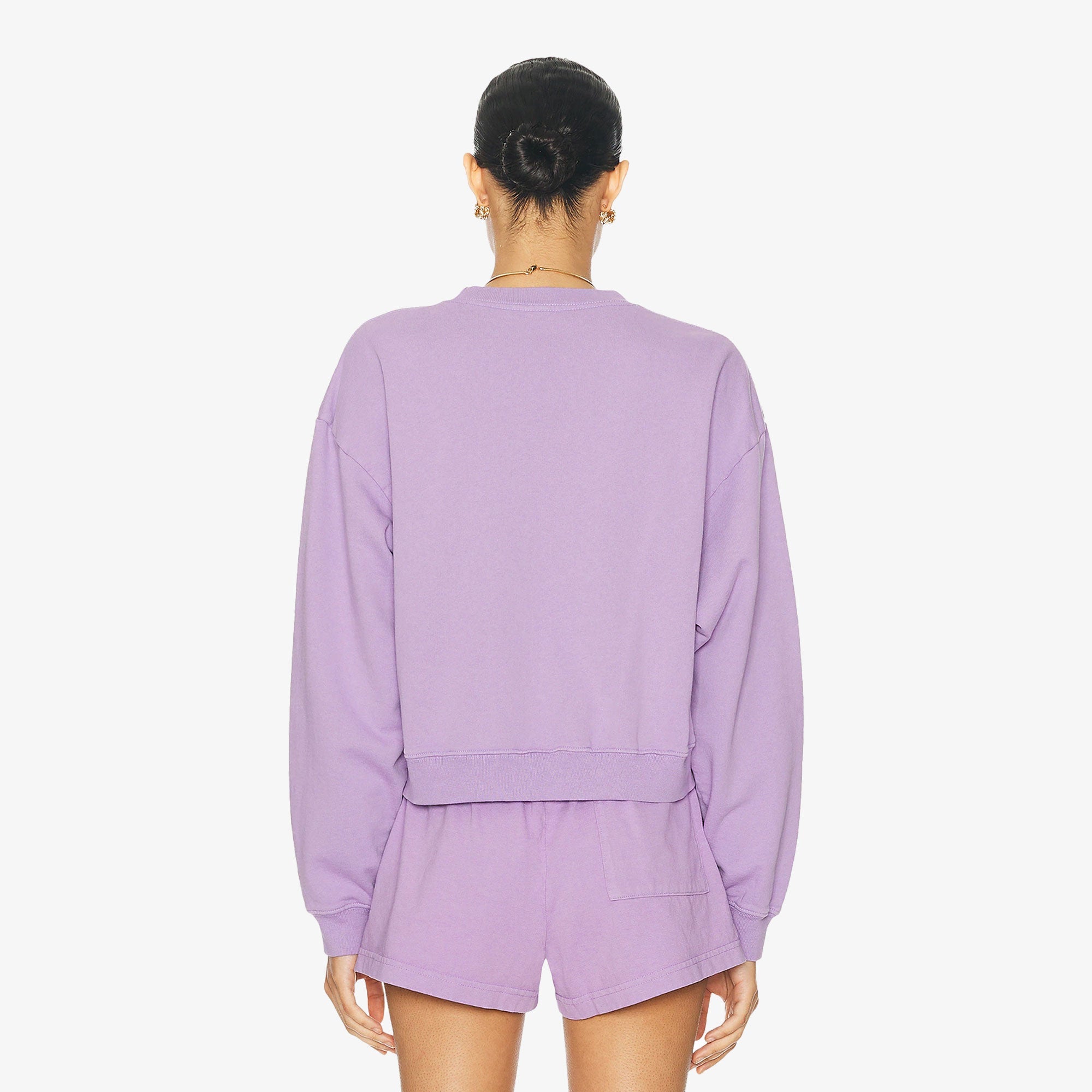 Sporty & Rich | Wellness Ivy Cropped Crewneck { Violet/white - view 7