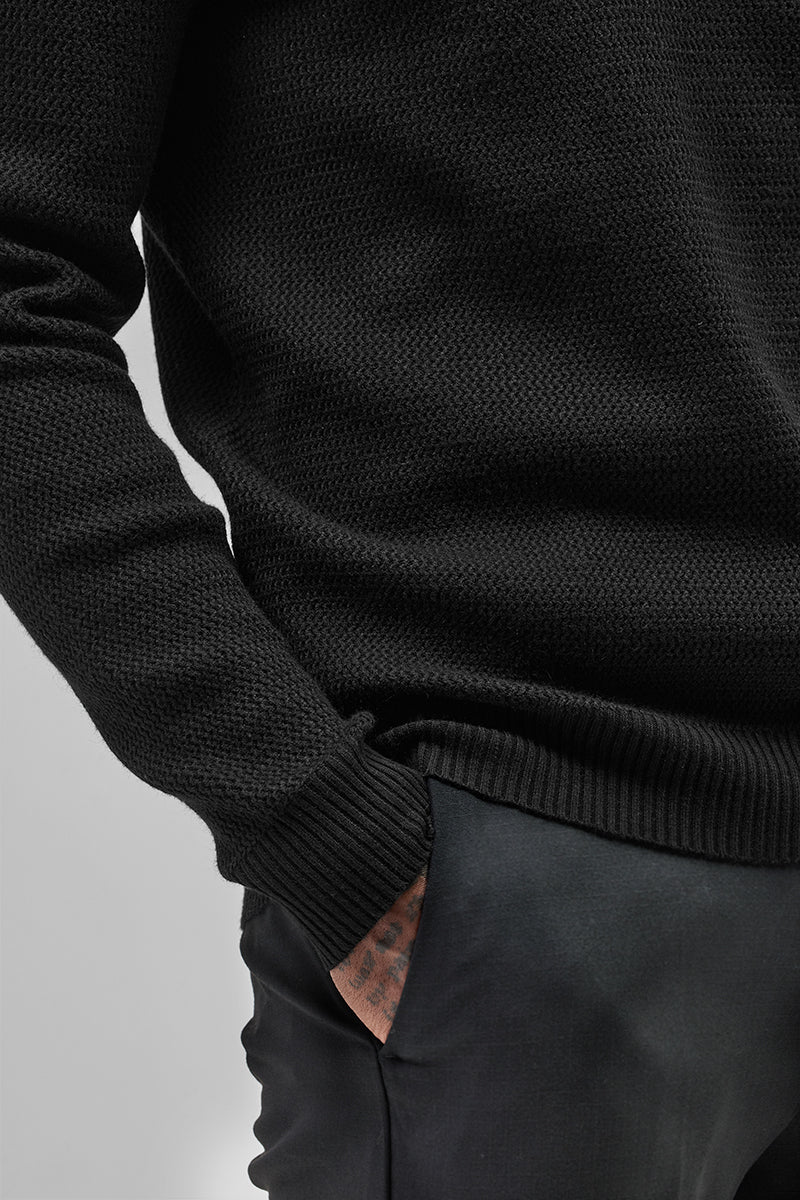 SNITCH Black Knitted Polo Sweater - view 7