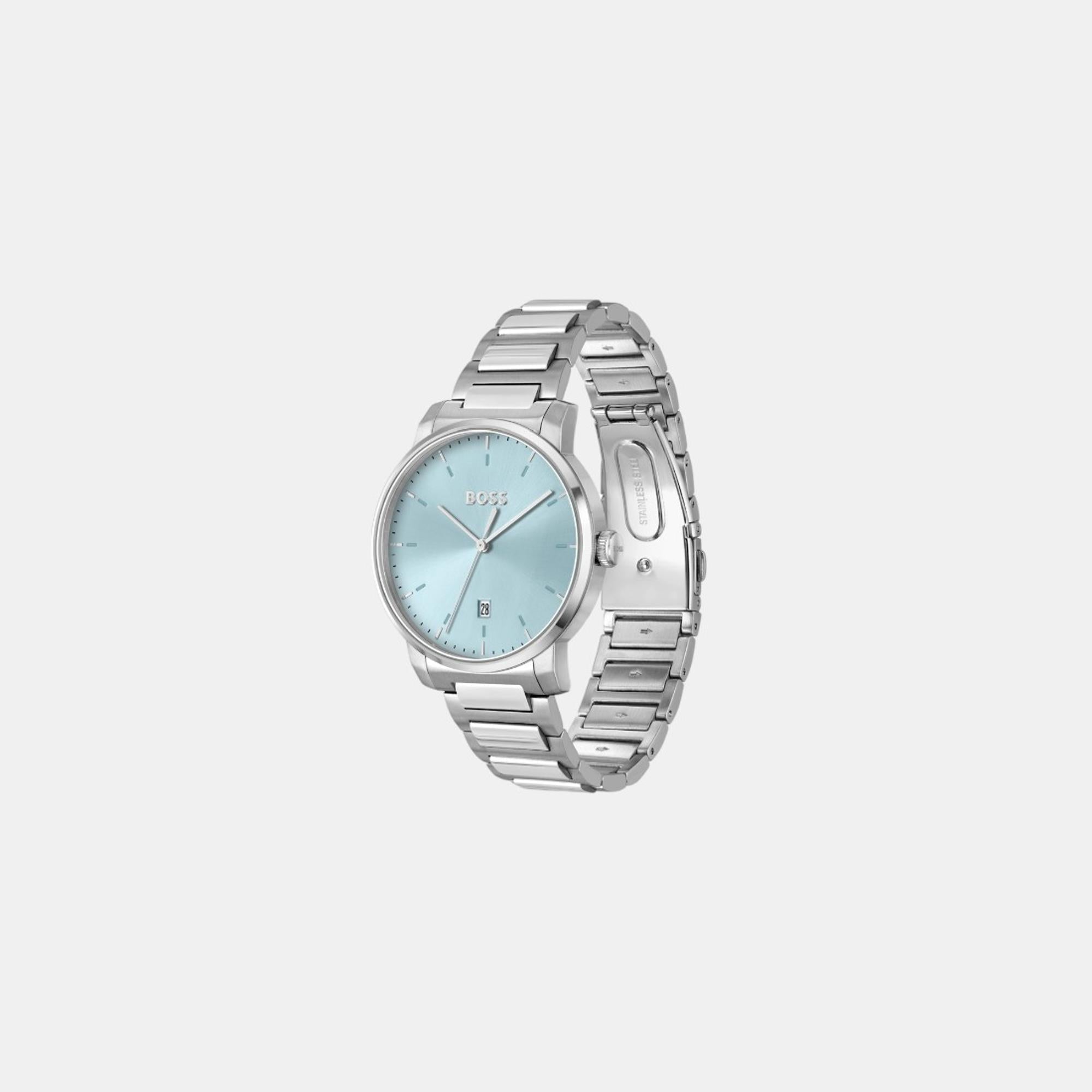 Boss Dean Men Quartz Light Blue Dial Analog Stainless Steel Watch 1514132 - view 2