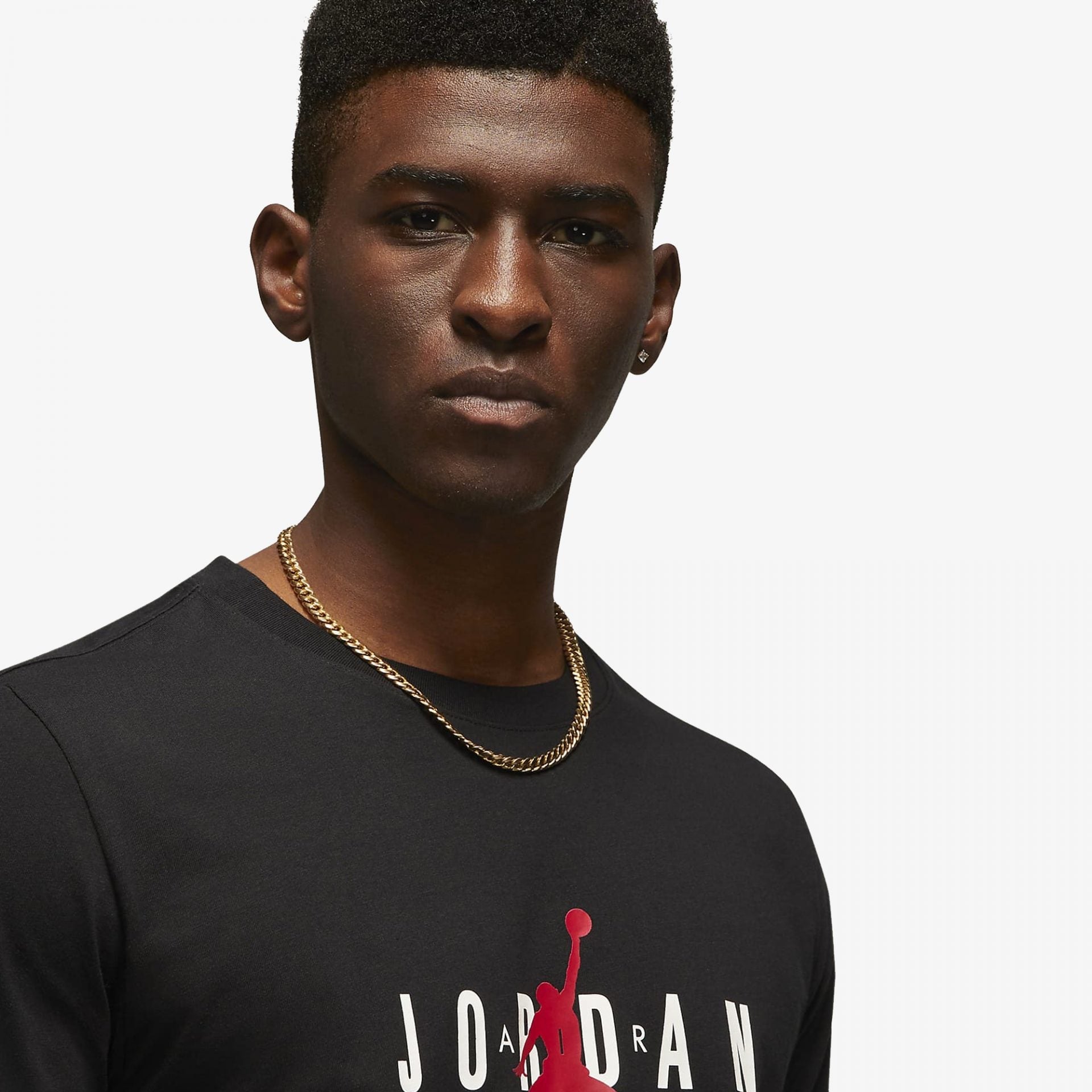 Jordan | JORDAN AIR T-SHIRT { BLACK / GYM RED - view 2