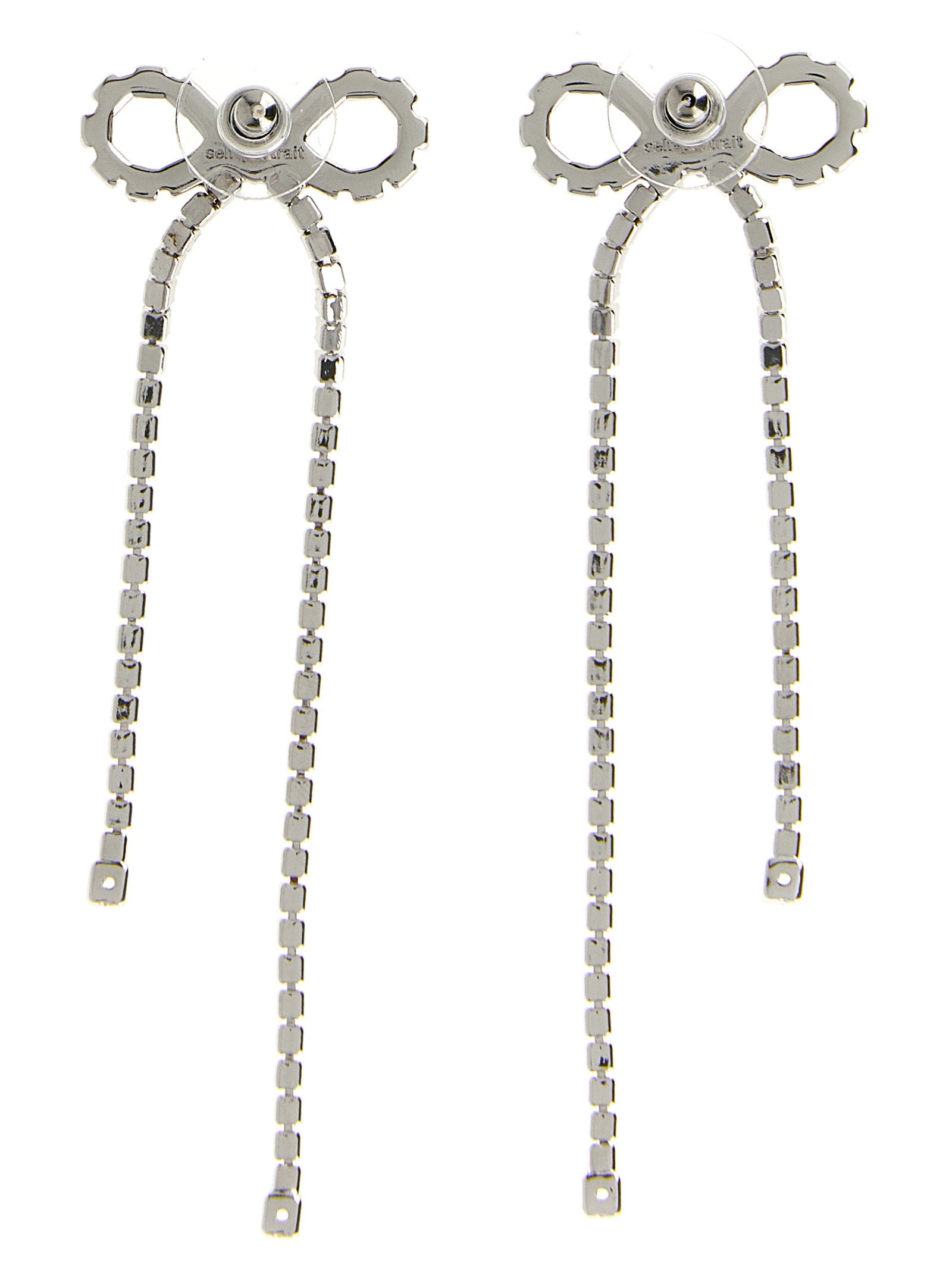 Self-Portrait Crystal Droplet Bow Earrings – 100% copper - view 2