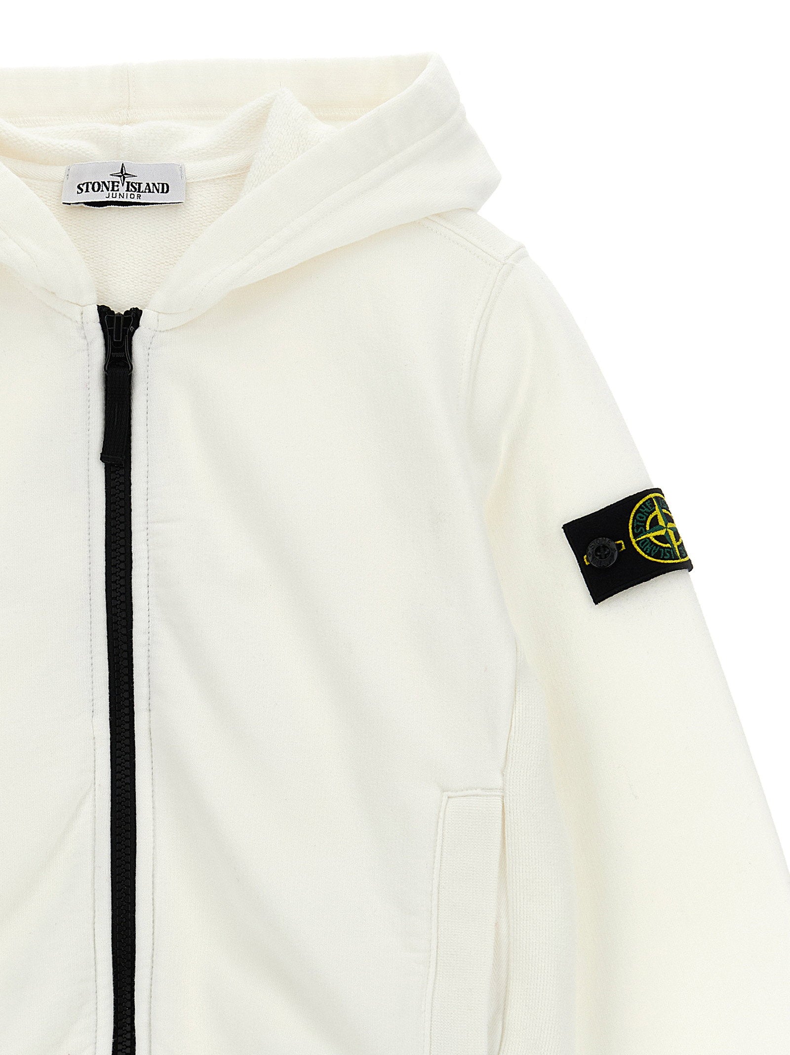 Stone Island Junior Logo Badge Hoodie – 100% cotton - view 3