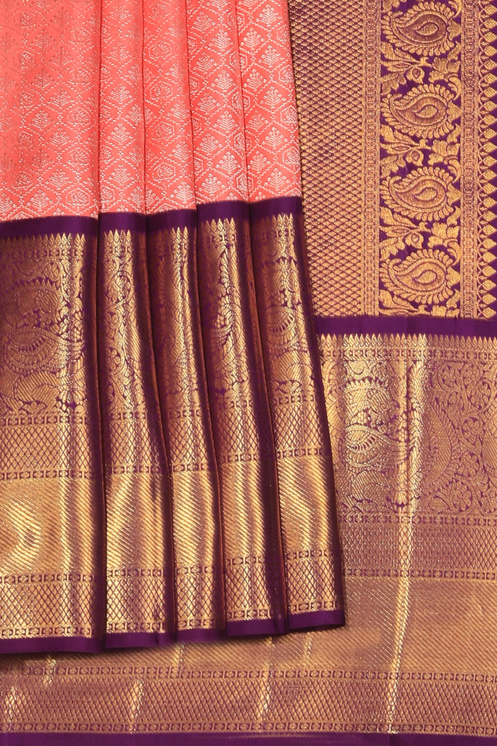 Kalanjali Kanchi Silk Brocade Pink Saree – Women's
