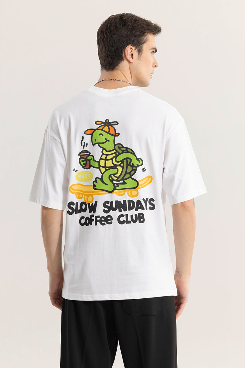 SNITCH Slow Sundays White Oversized T-Shirt - view 7