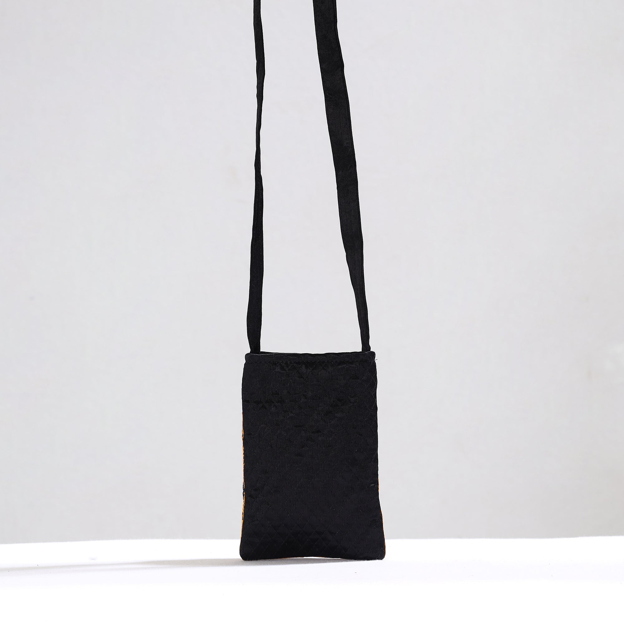 KACHCHH JI CHHAAP Black - Kutch Pakko Hand Embroidery Mirror Work Mashru Silk Sling Bag 87 - view 3