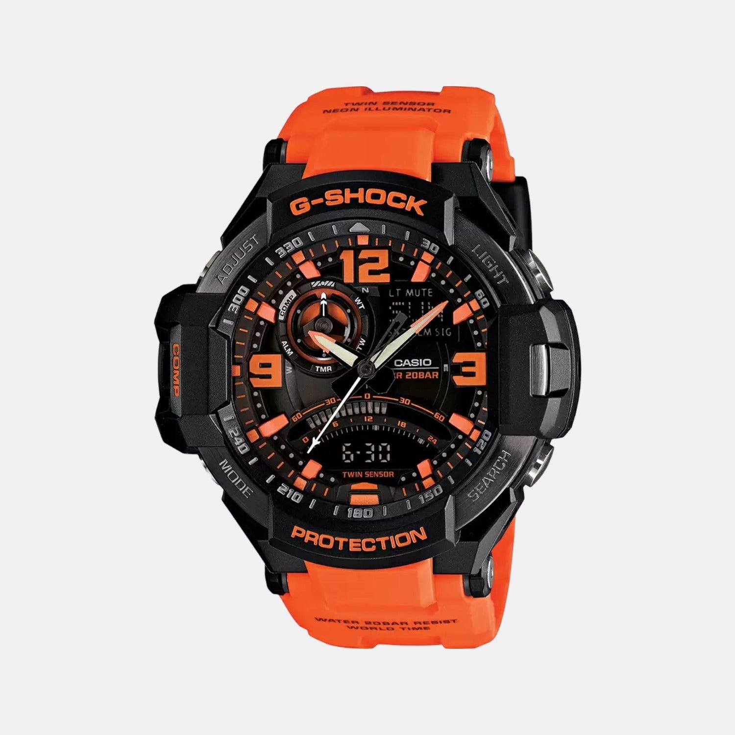 Casio G-Shock Men Quartz Black Dial Analog-Digital Resin Watch G468