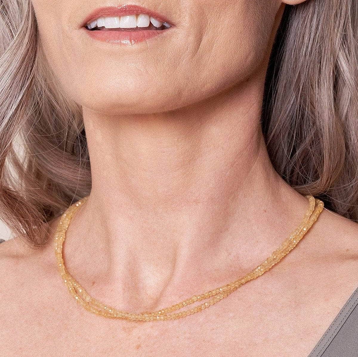 Tiny Rituals Citrine Double Strand Bead Necklace