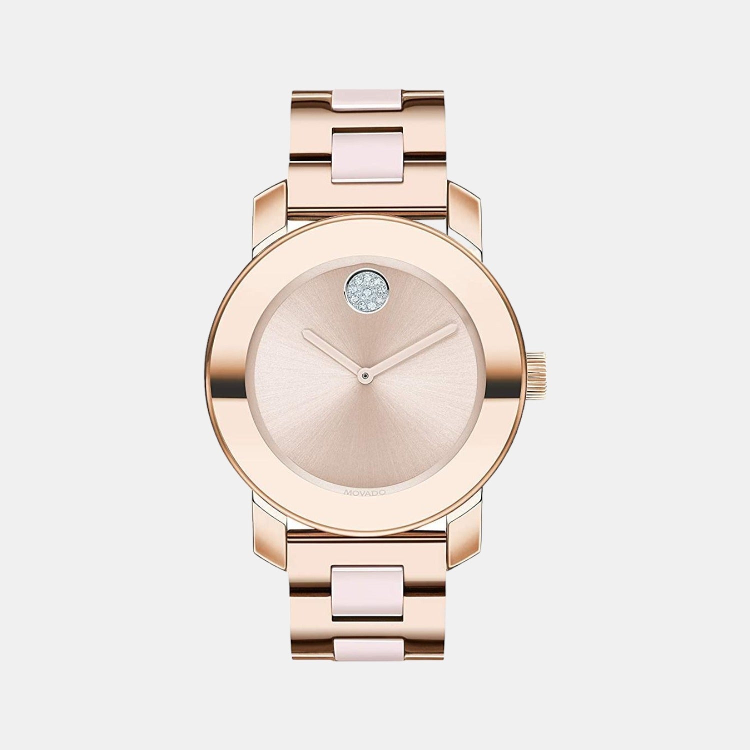 Movado Bold Women Quartz Rose Gold Dial Analog Stainless Steel Watch 3600639