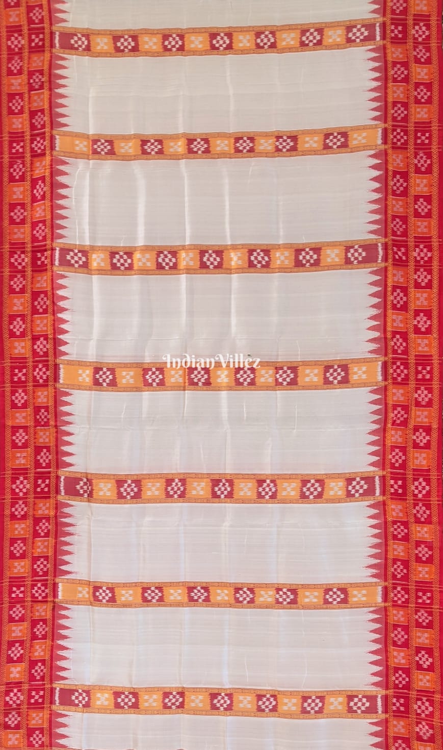 IndianVillèz Off White Pasapali Khandua Silk Saree - view 2