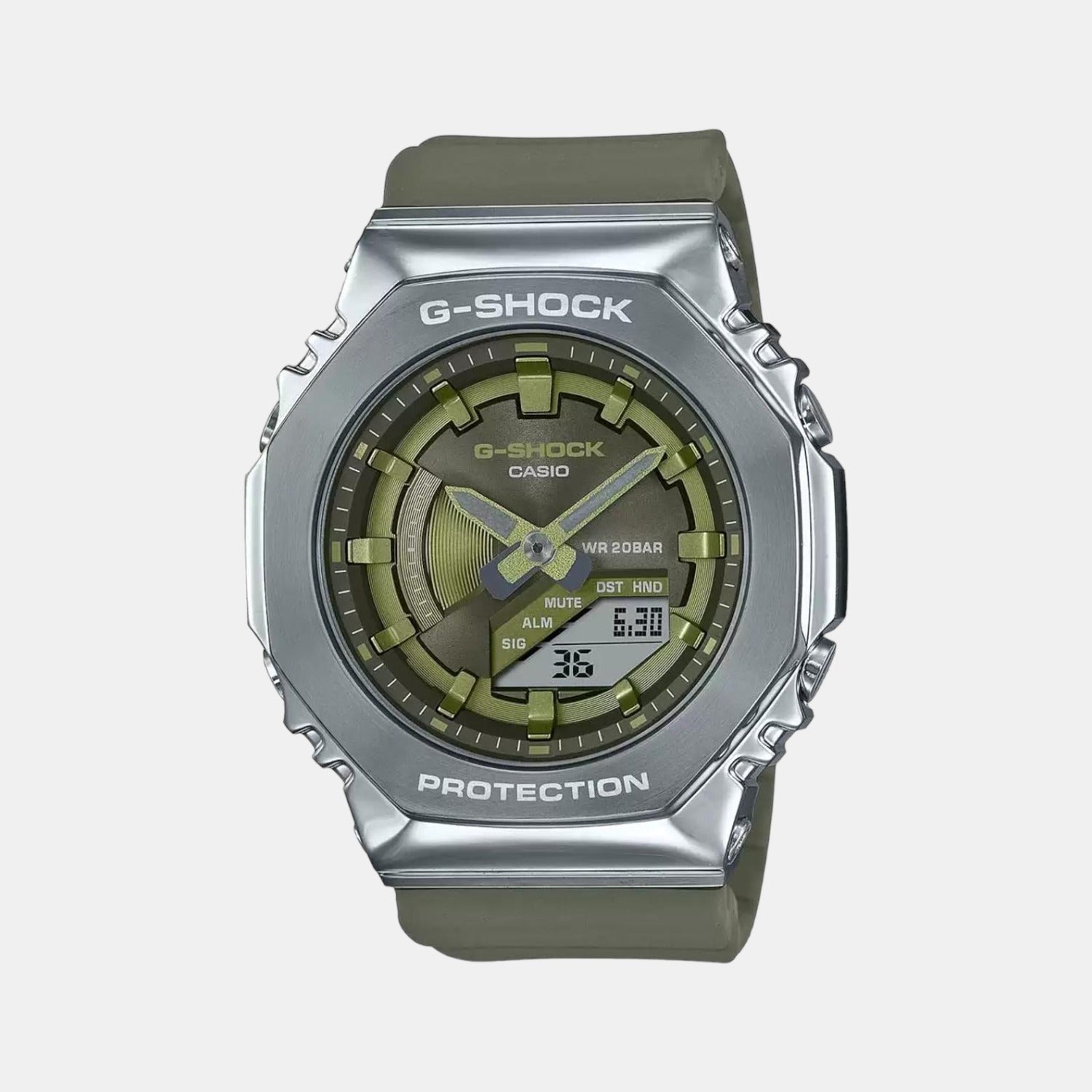 Casio G-Shock Women Quartz Green Dial Analog-Digital Resin Watch G1163
