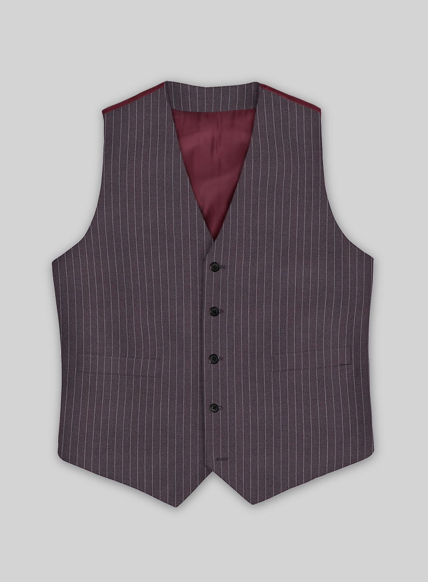 StudioSuits Wine Pinstripe Waist Coat