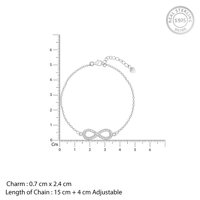 GIVA Jewellery Silver Infinity Bracelet - view 4
