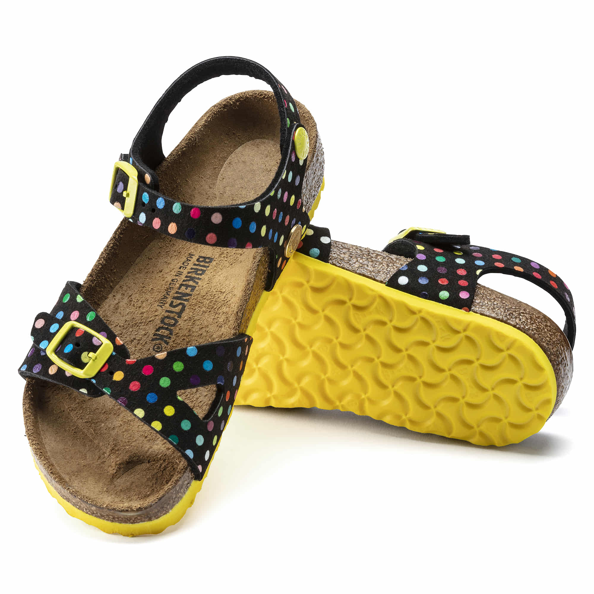 Birkenstock Rio Kids Rivet Logo Micro Fibre – Black Black/Digital Dots Black