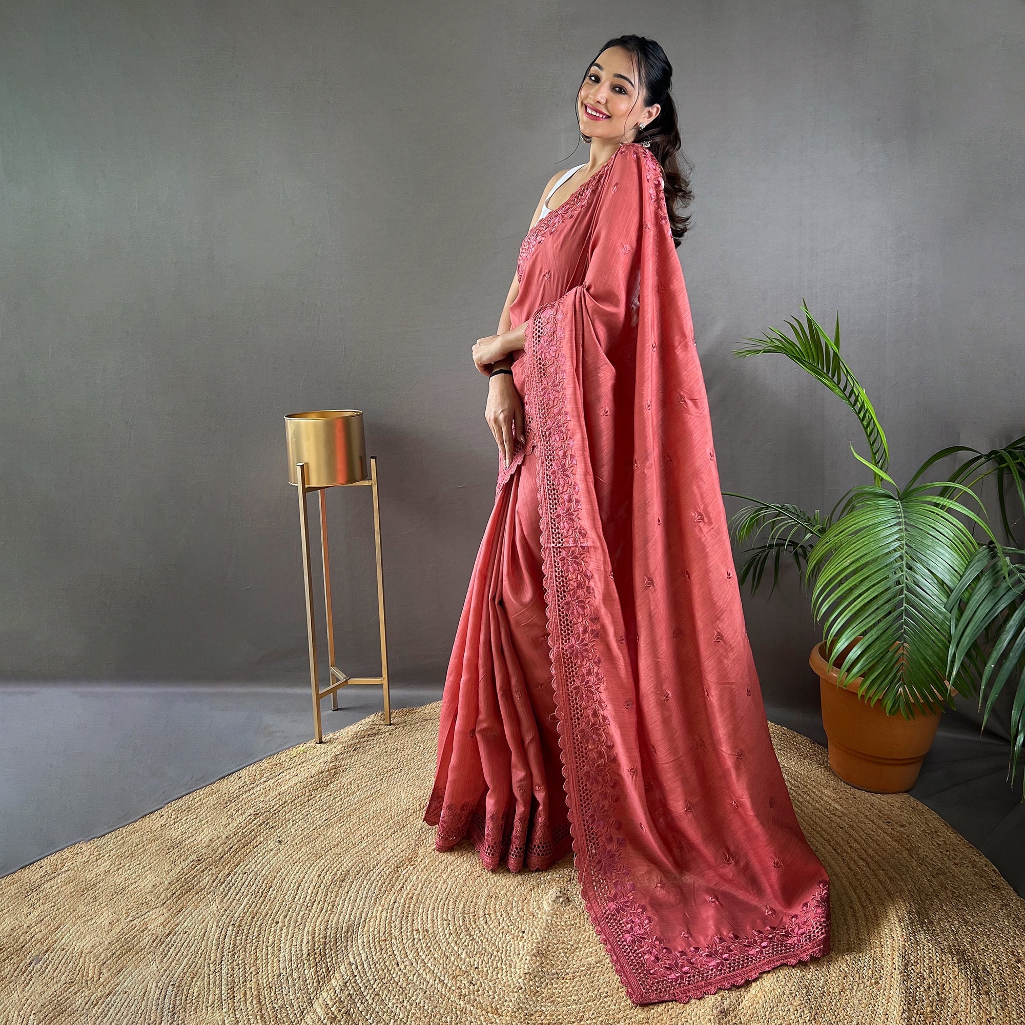 TASARIKA COUTURE Amaira Dark Pink Matka Silk Handwork Saree - view 2