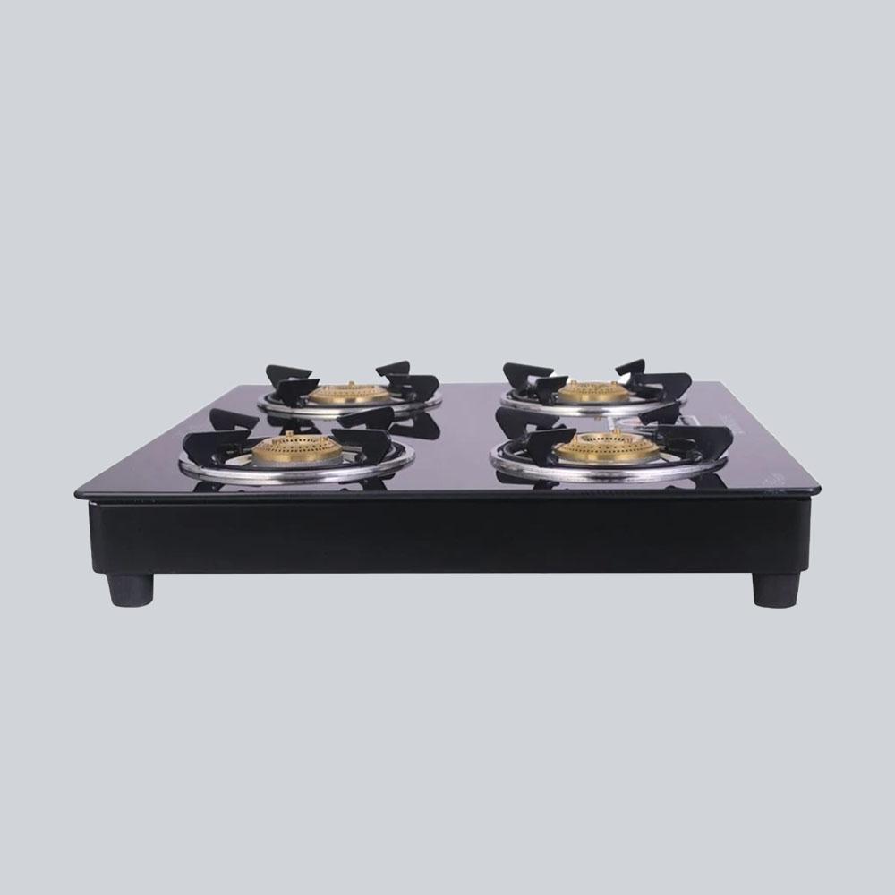 Wonderchef Ruby 4 Burner Glass Cooktop, Black Toughened Glass
