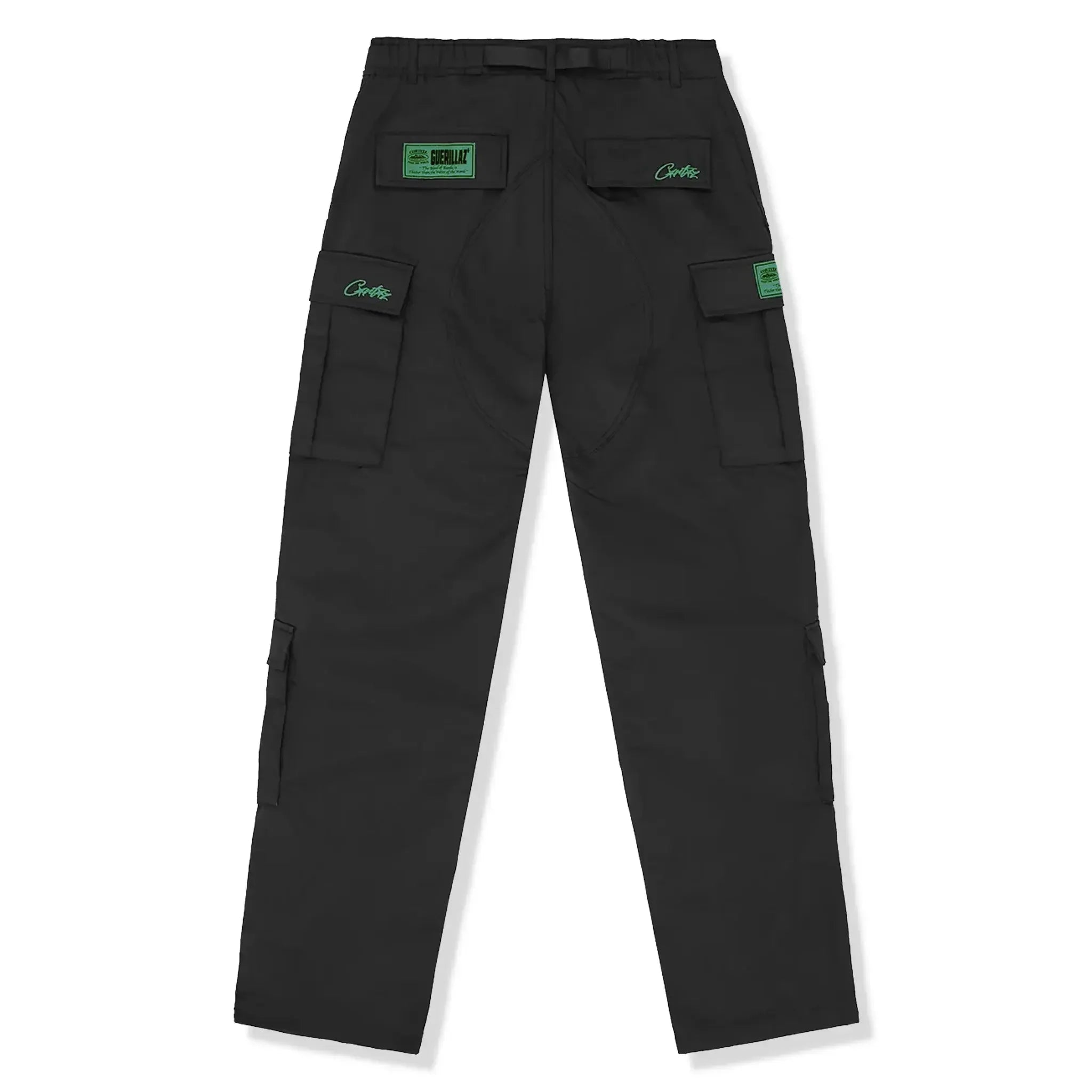 Corteiz Mula Guerillaz Black Green Cargo Pants - view 2