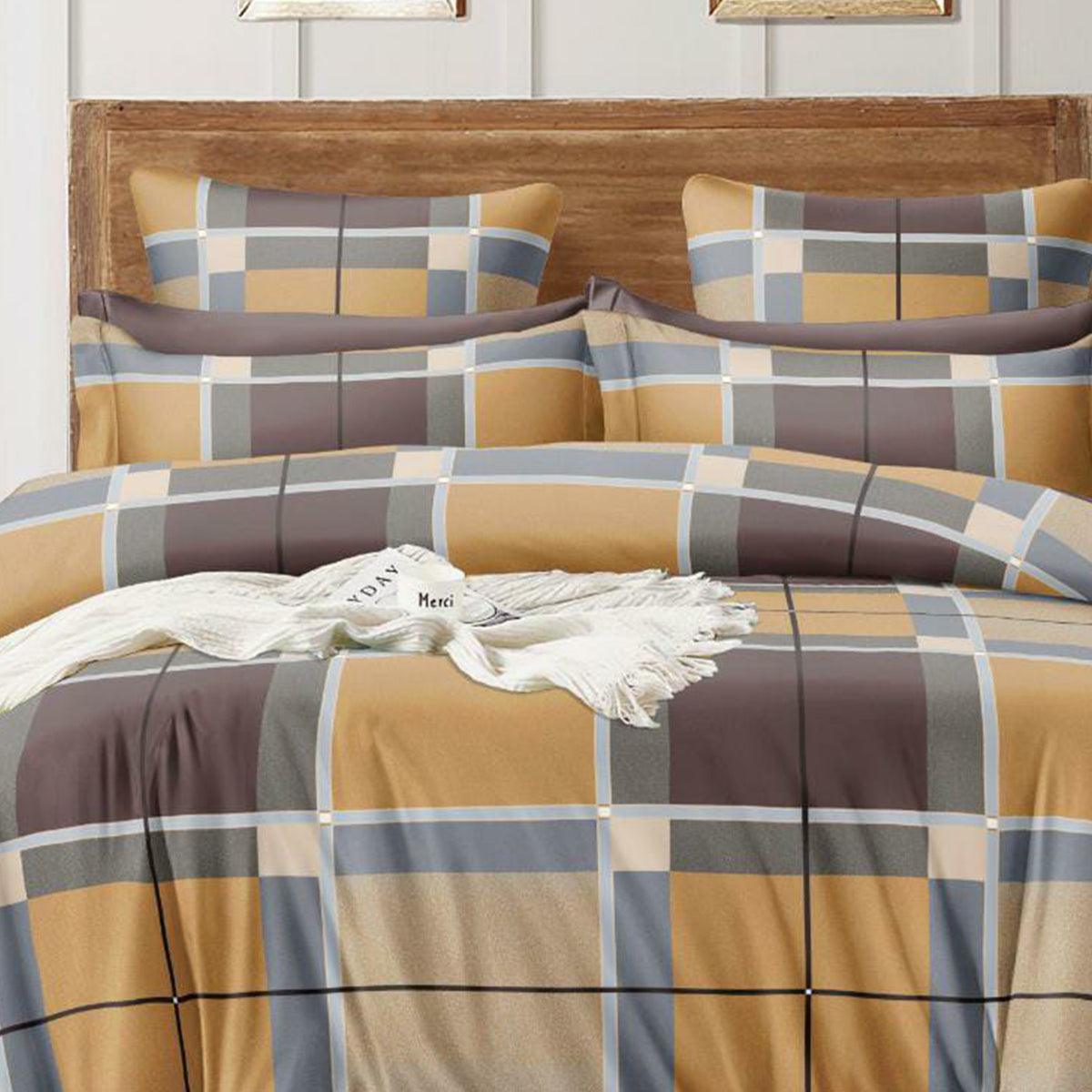 Peachmode Multi Printed Art Silk Double Bedsheet With Pillow Cover - view 2