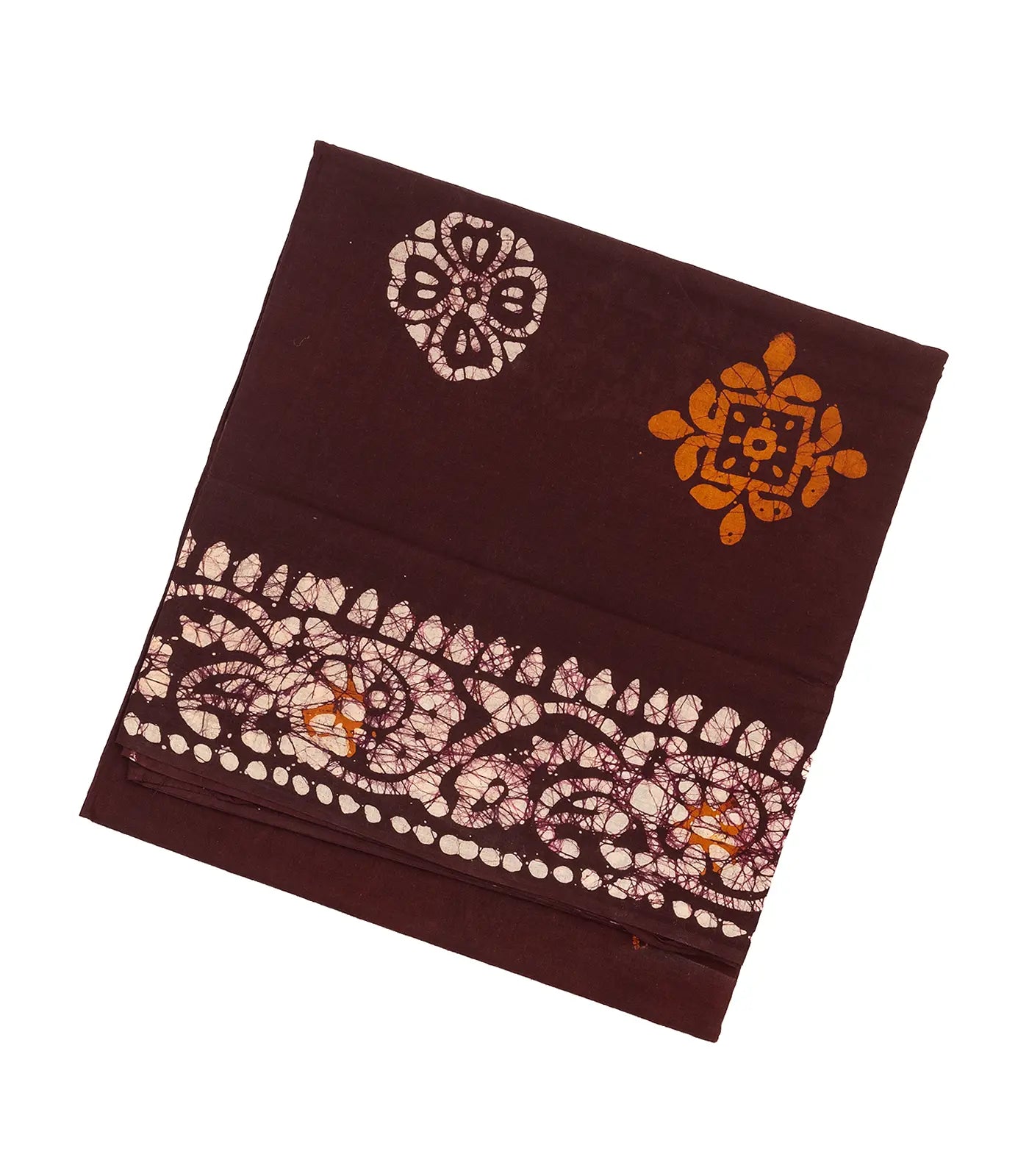 RmKV Maroon Sungudi Cotton Saree with Floral Motifs