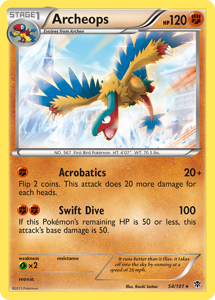 Rare holo bw10-54 – Pokémon Archeops - 54/101 - Rare Holo [bw10-54] [Reverse Holo] - Archeops - 54/101 - Rare Holo