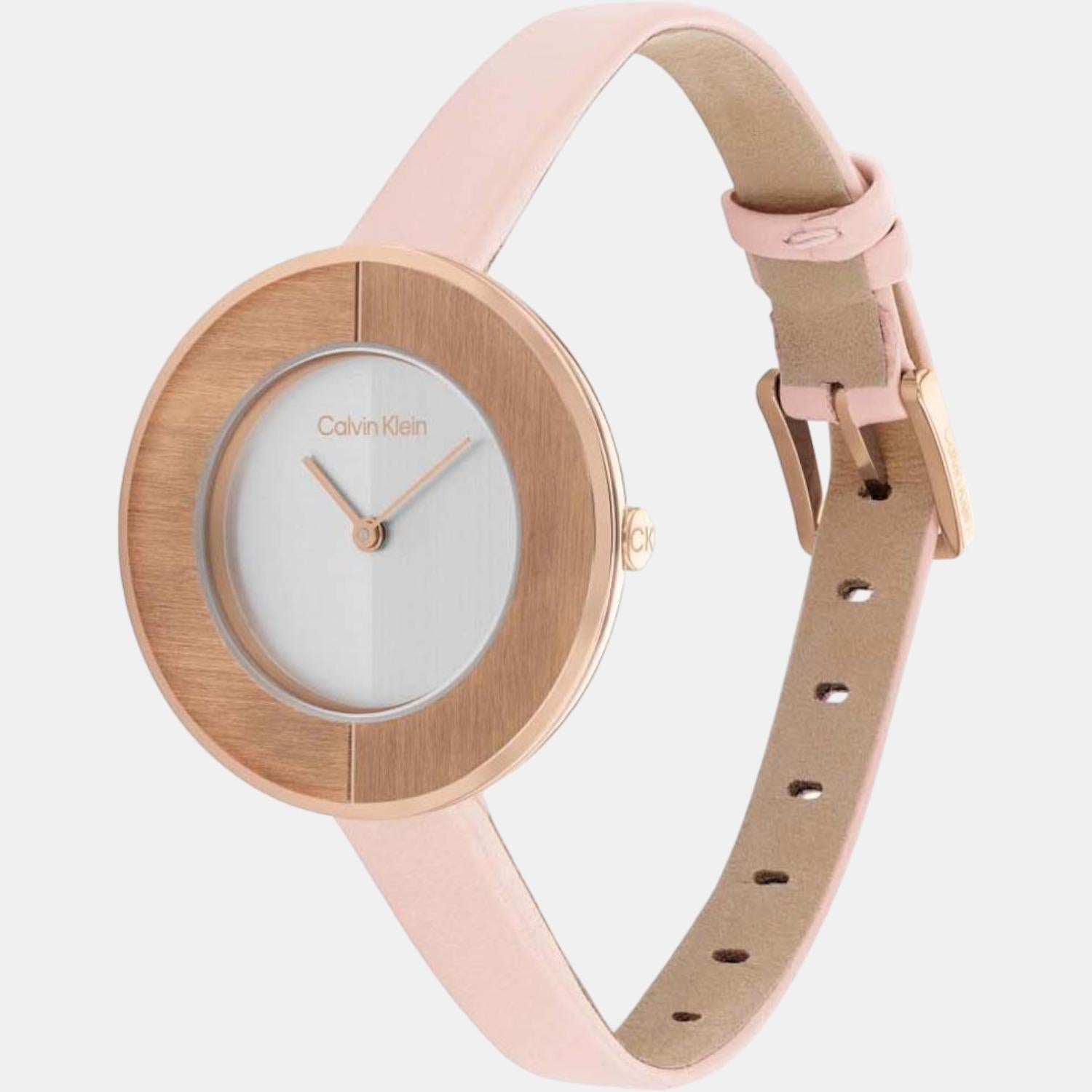 Calvin Klein Confidence Women Quartz Silver Dial Analog Leather Watch 25200025 - view 3