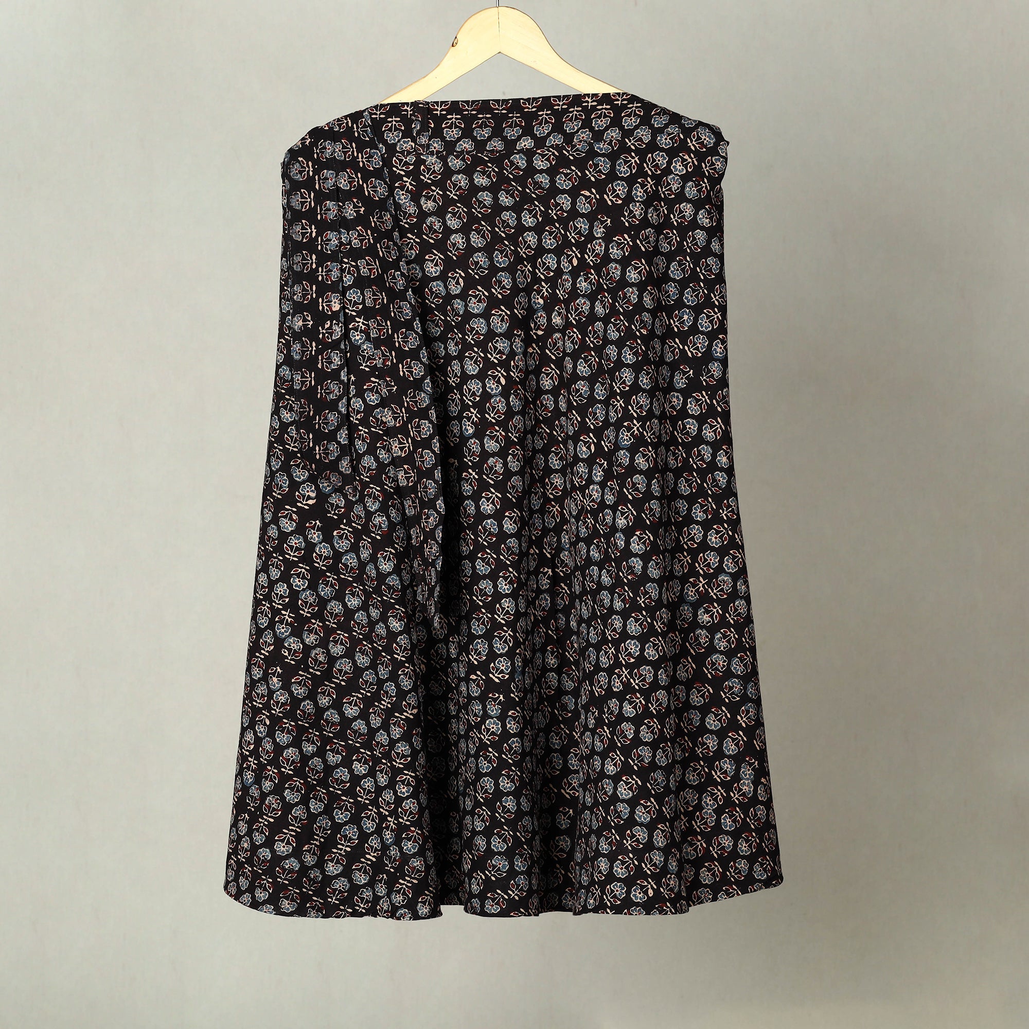 NOORI BAZAR Black - Block Print Cotton Wrap Around Ajrakh Skirt 13