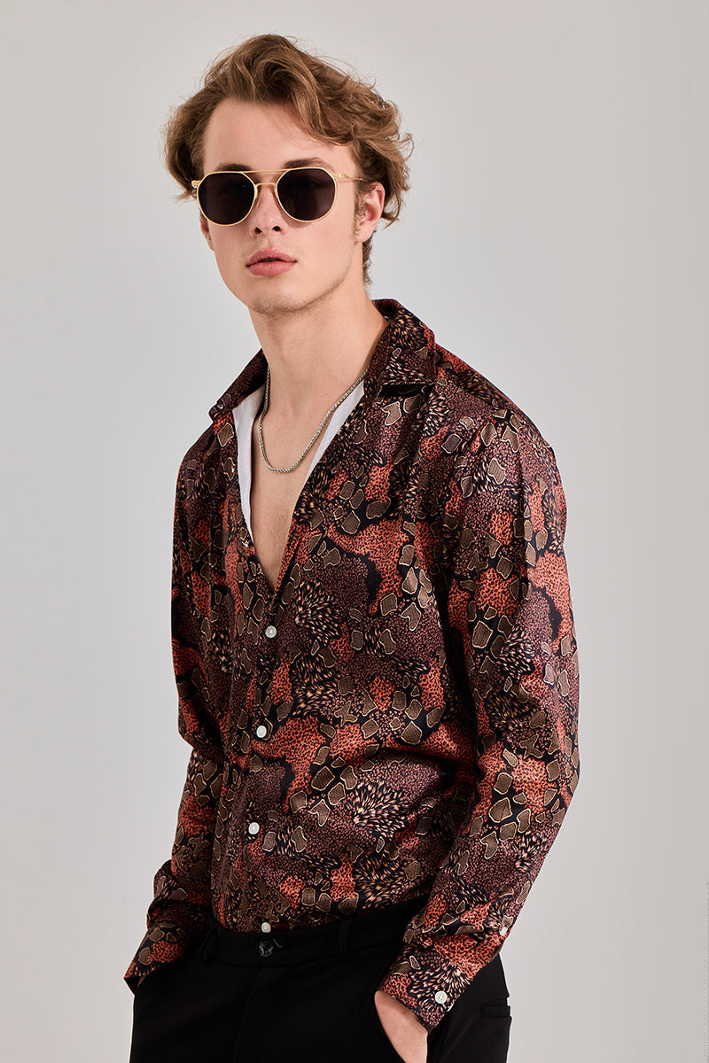 SNITCH Cheetard Brown Shirt